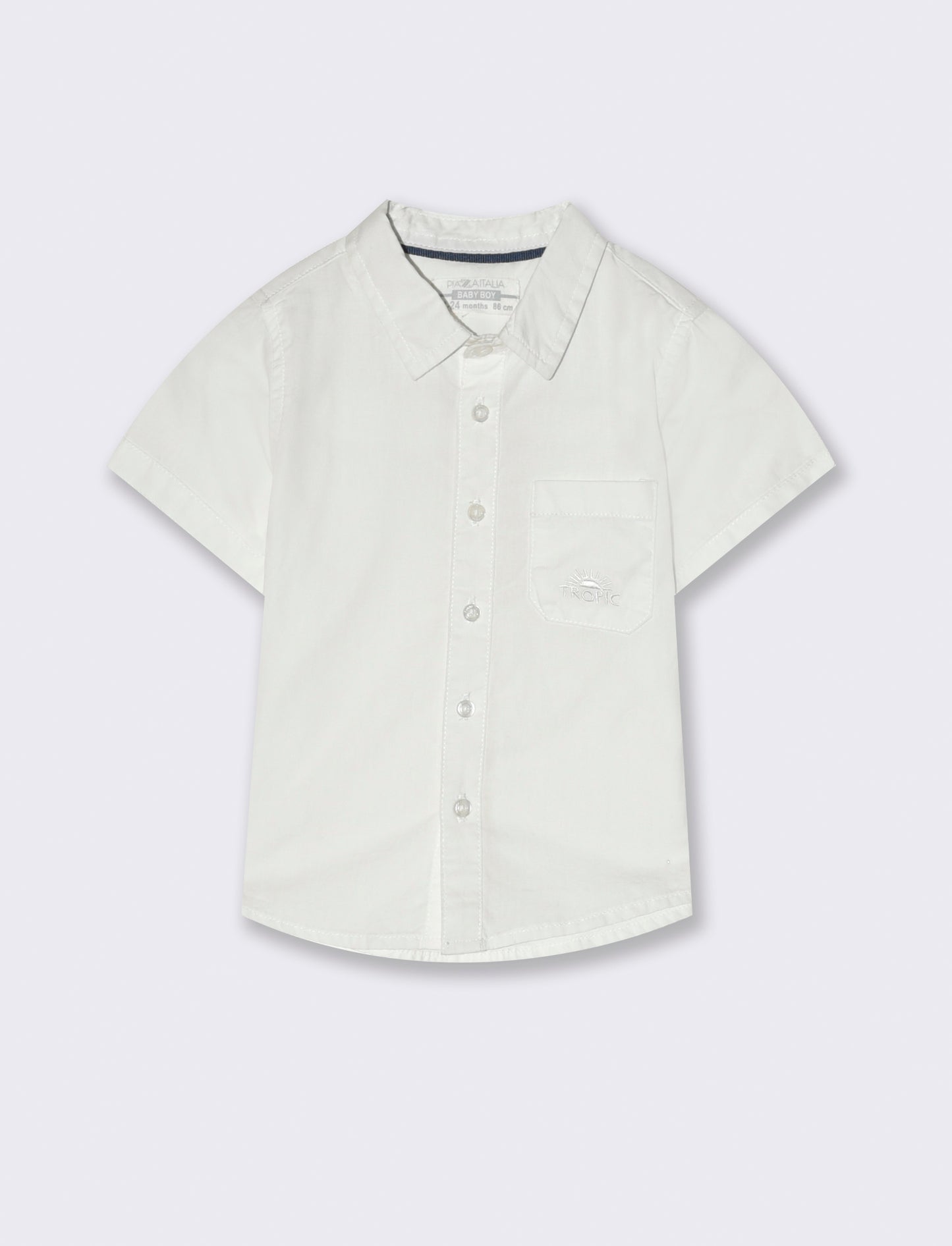 Camicia con ricamino da neonato - Bianco