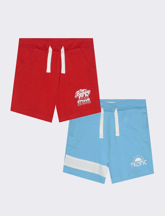 Set bipack bermuda da neonato - Rosso