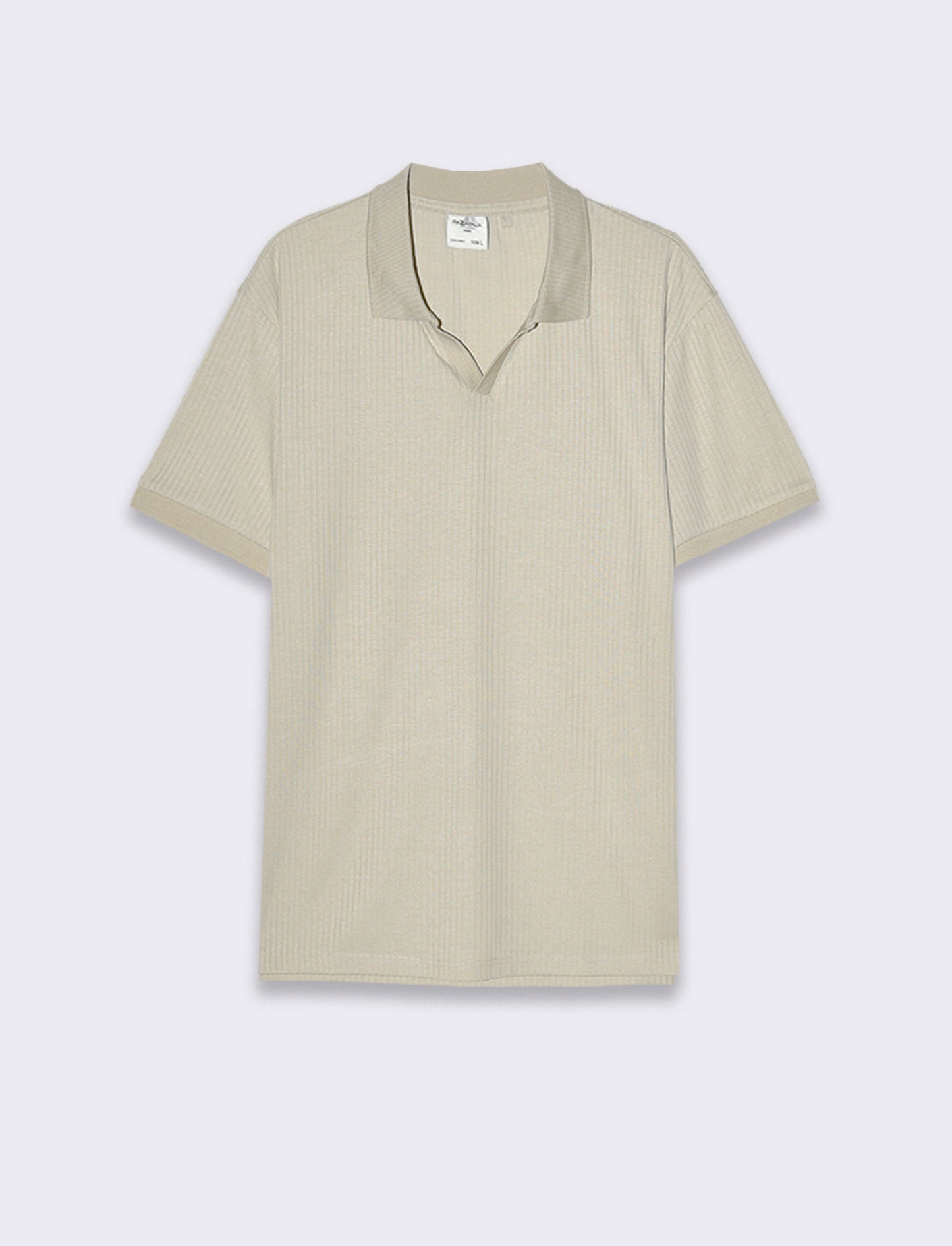 Polo a coste collo derby da uomo - Grigio ghiaccio