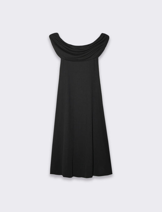 Elegant Strapless Maxi Dress for Women - Black