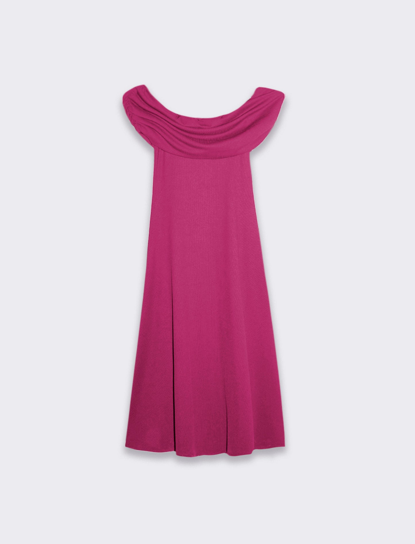 Elegant Strapless Maxi Dress for Women - Fuxia