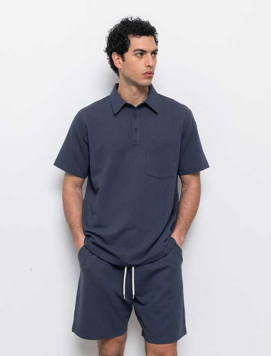 Polo seersucker collo derby da uomo - Avion