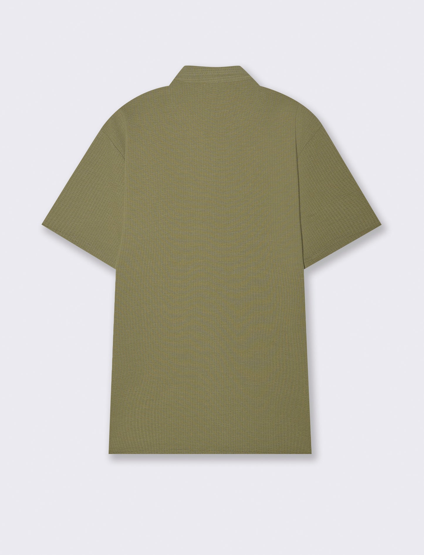 Polo seersucker collo derby da uomo - Verde salvia