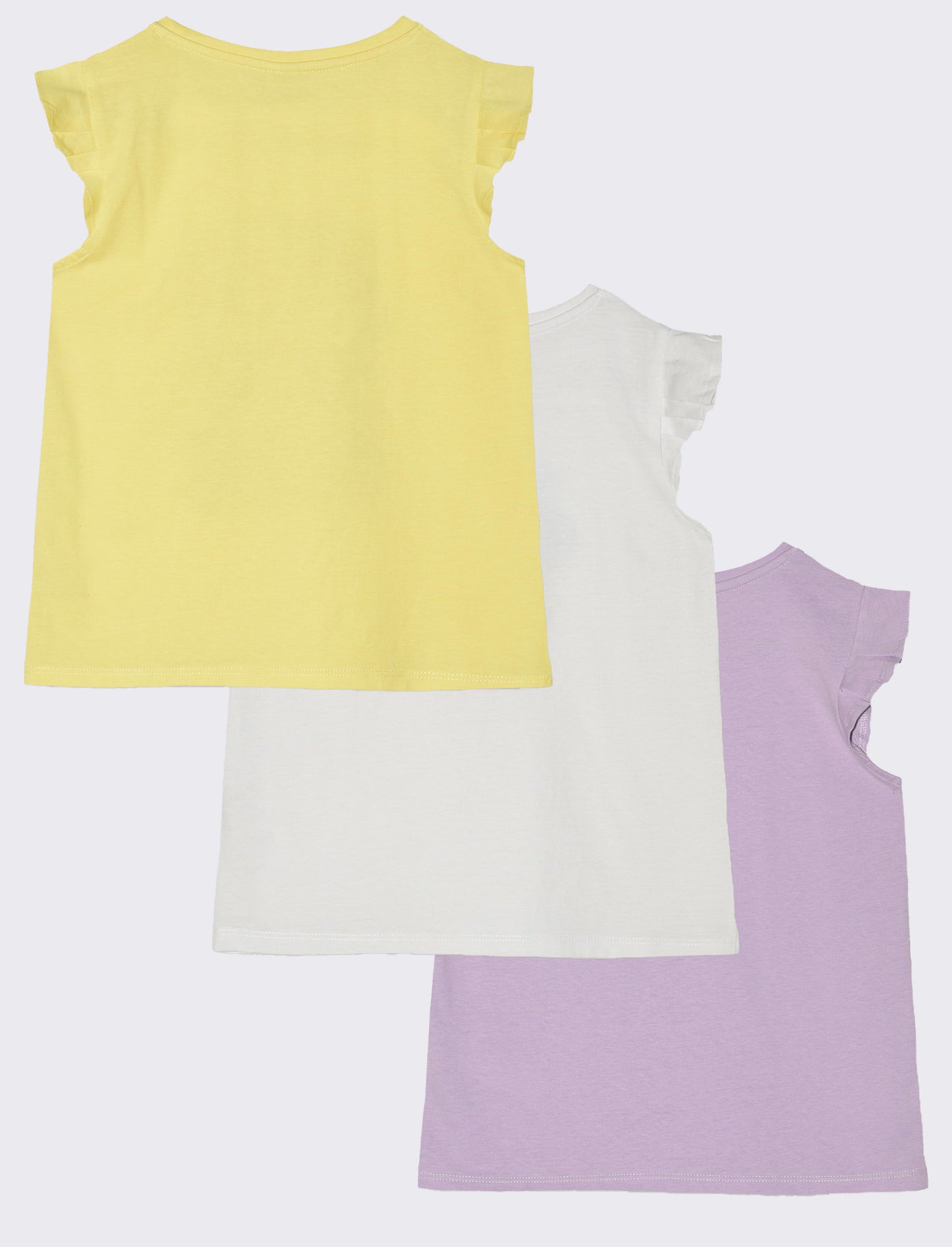 T-shirt 3 pack da bambina - Lilla