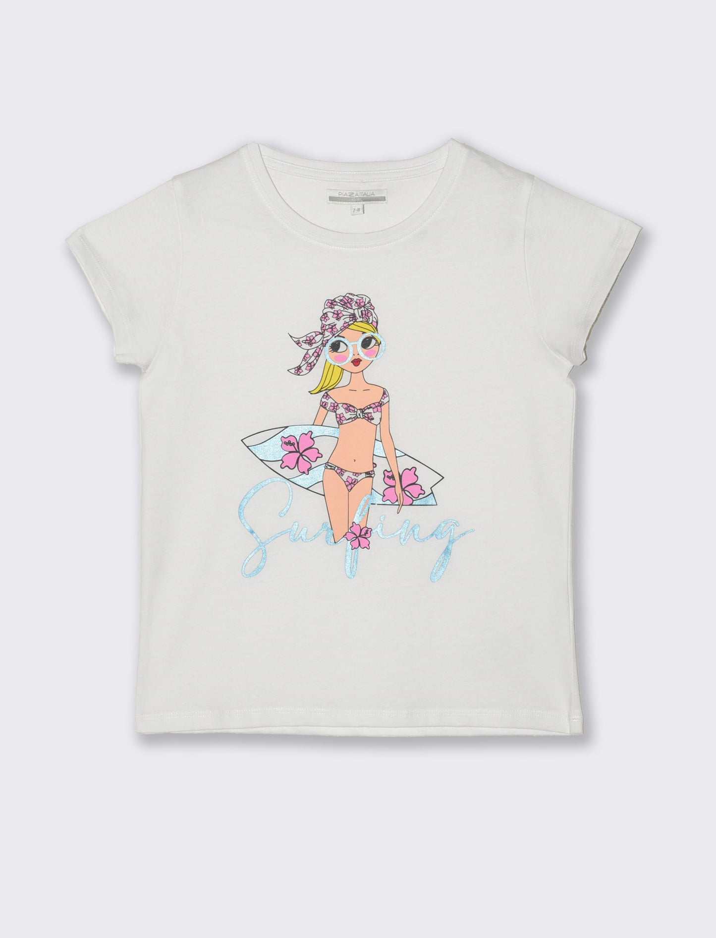 T-shirt con stampa multicolor da bambina - Bianco