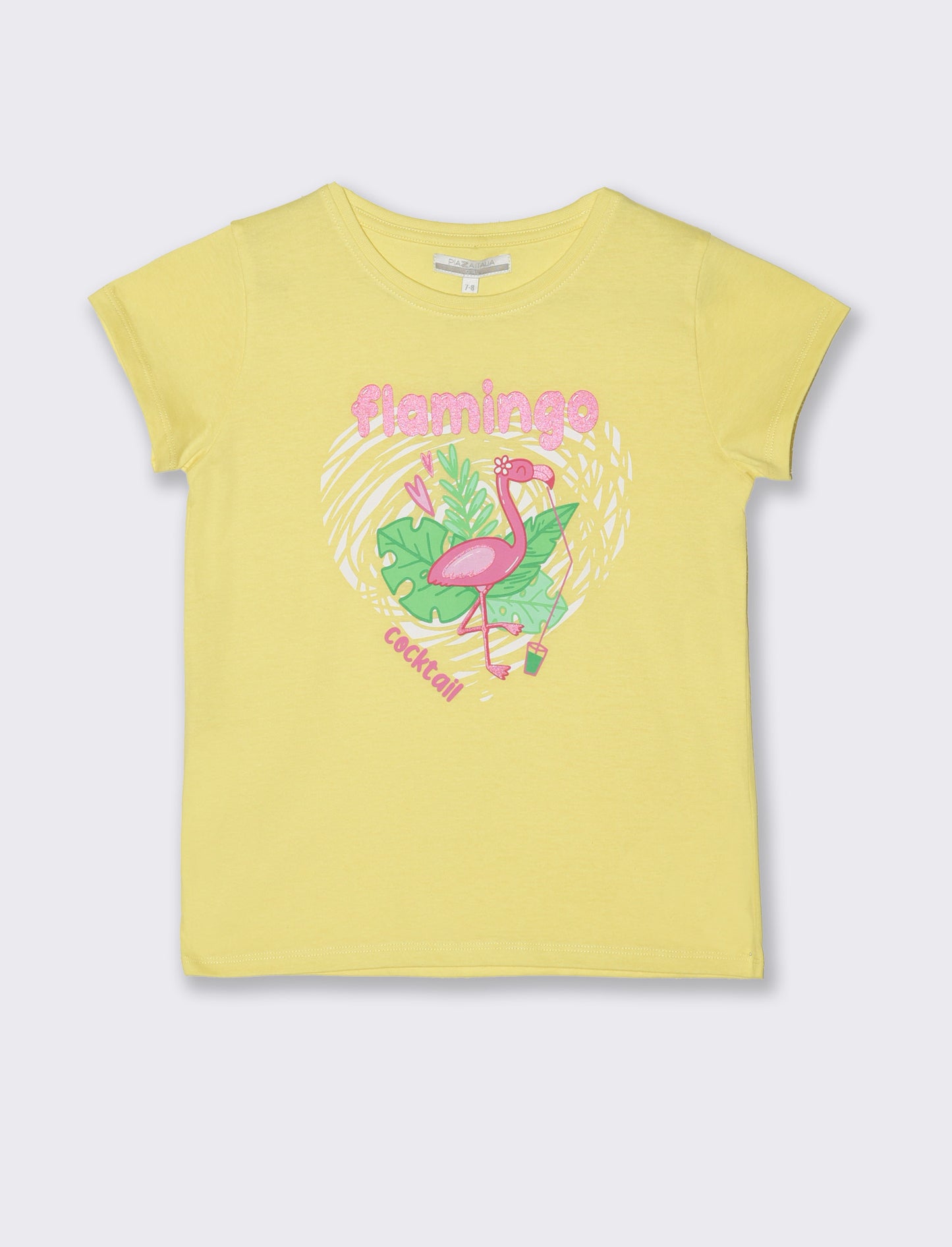 T-shirt con stampa multicolor da bambina - Giallo limone