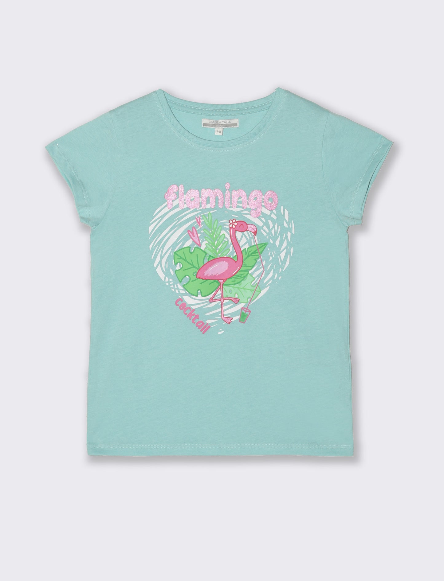 T-shirt con stampa multicolor da bambina - Verde acqua