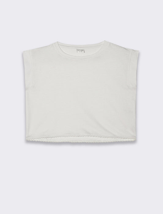 T-shirt in cotone da bambina - Bianco