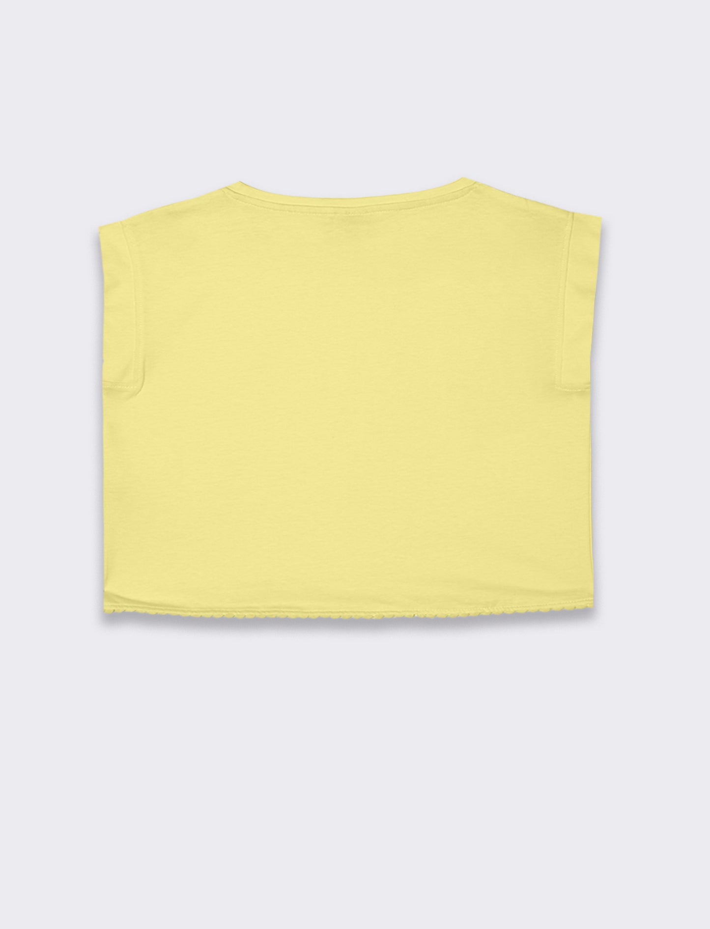 T-shirt in cotone da bambina - Giallo limone
