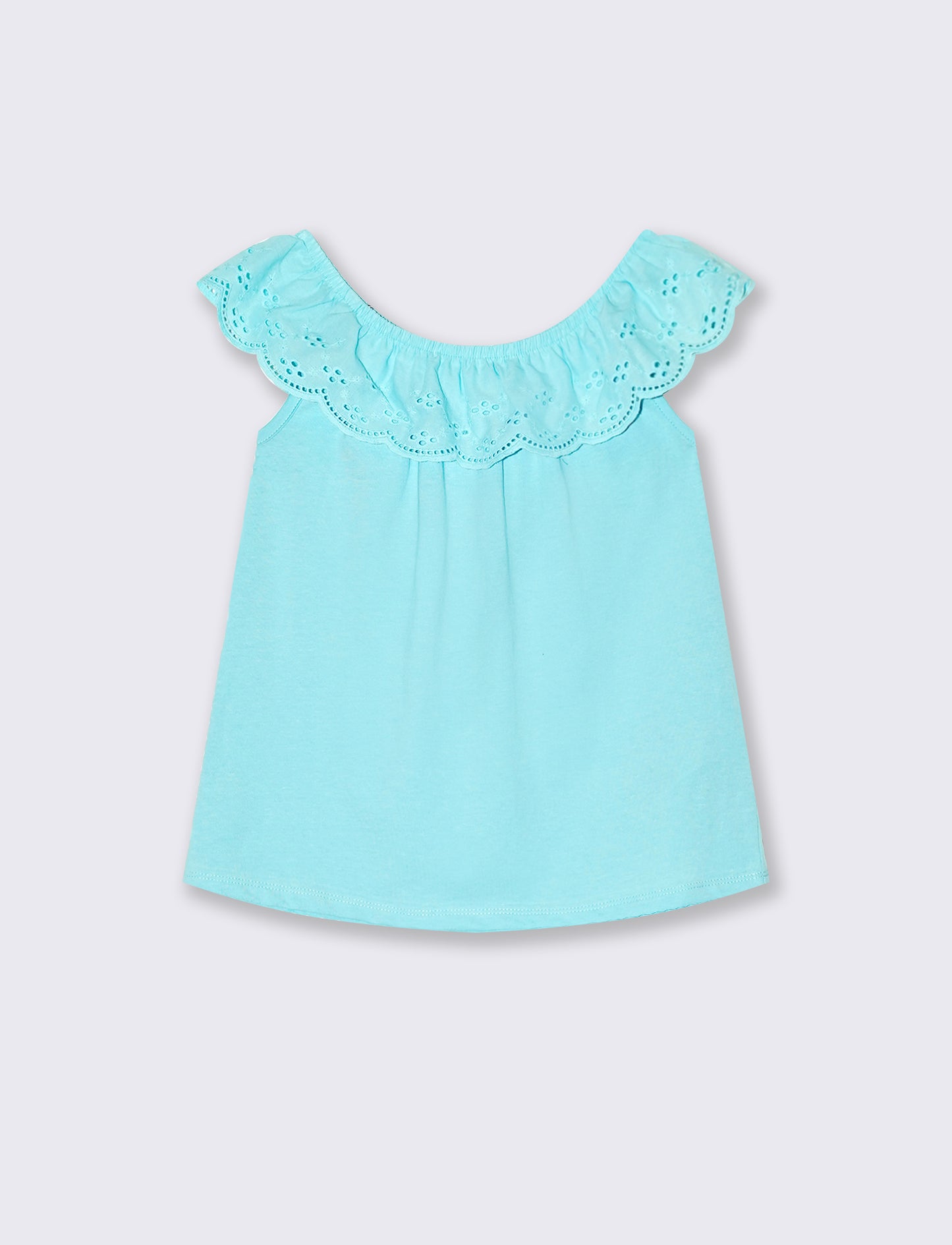 T-shirt estiva da bambina con stampa colorata - Verde acqua
