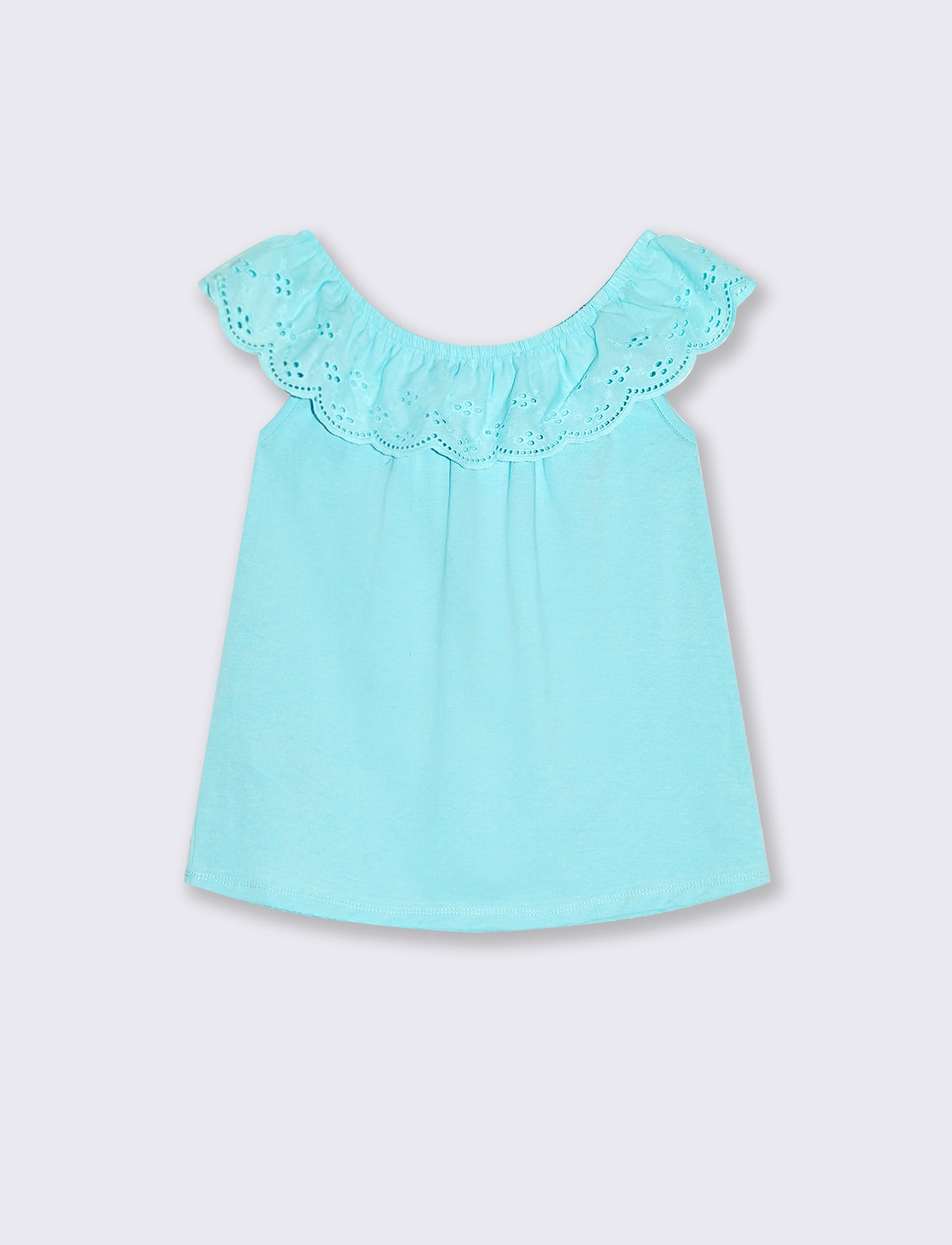 T-shirt estiva da bambina con stampa colorata - Verde acqua