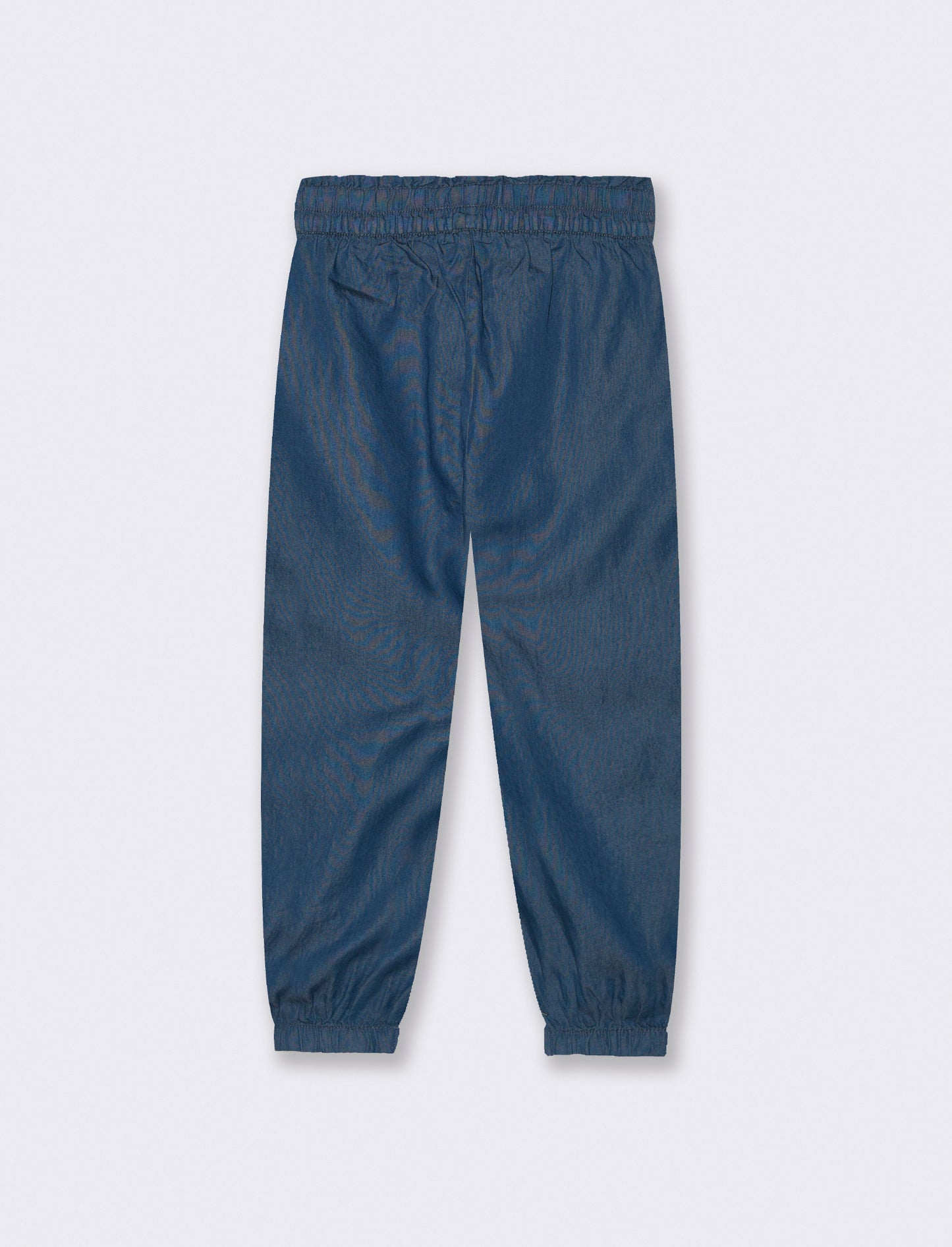 Pantaloni in chambray con elastico da bambina - DENIM SCURO