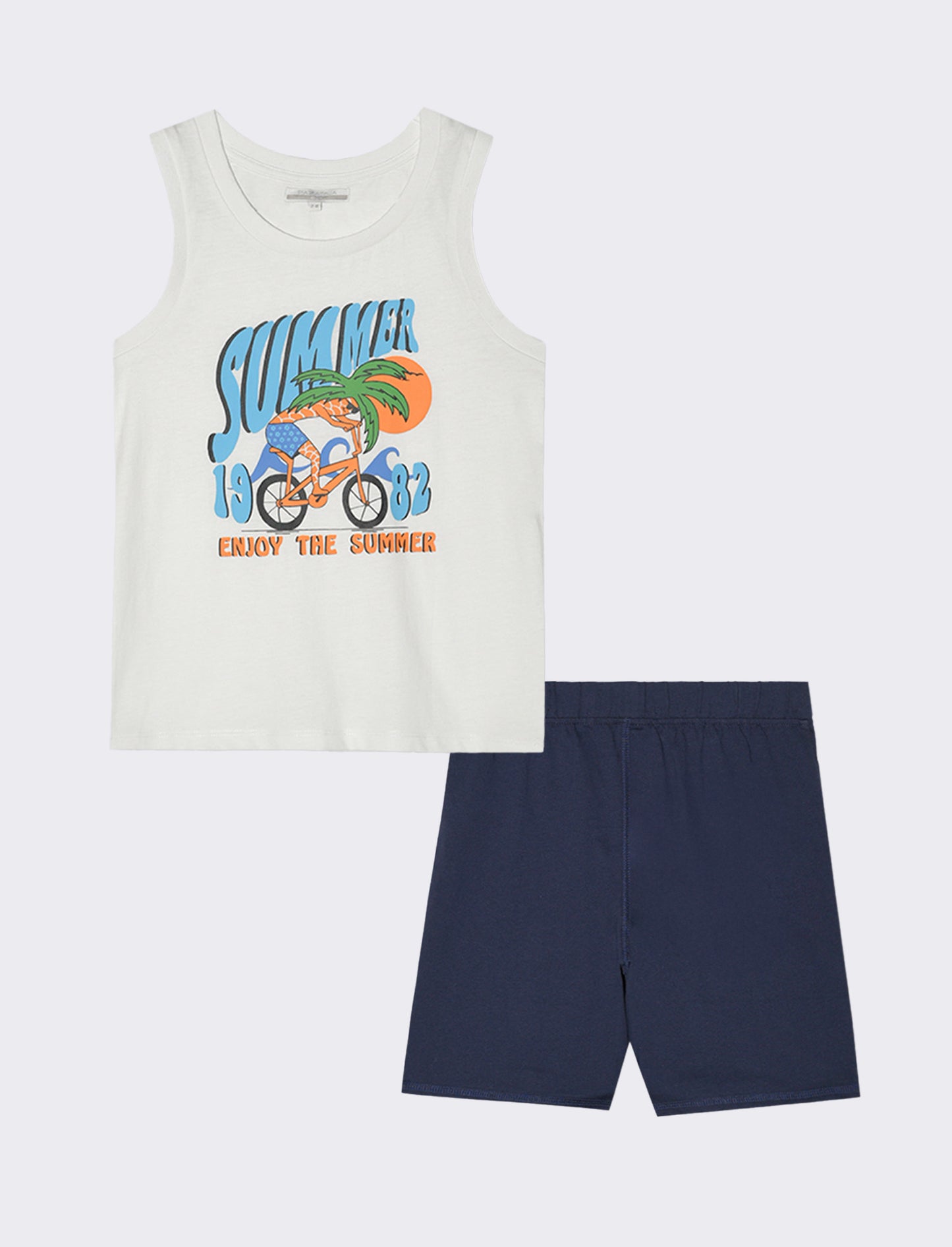 Set due pezzi con canotta da bambino - Bianco