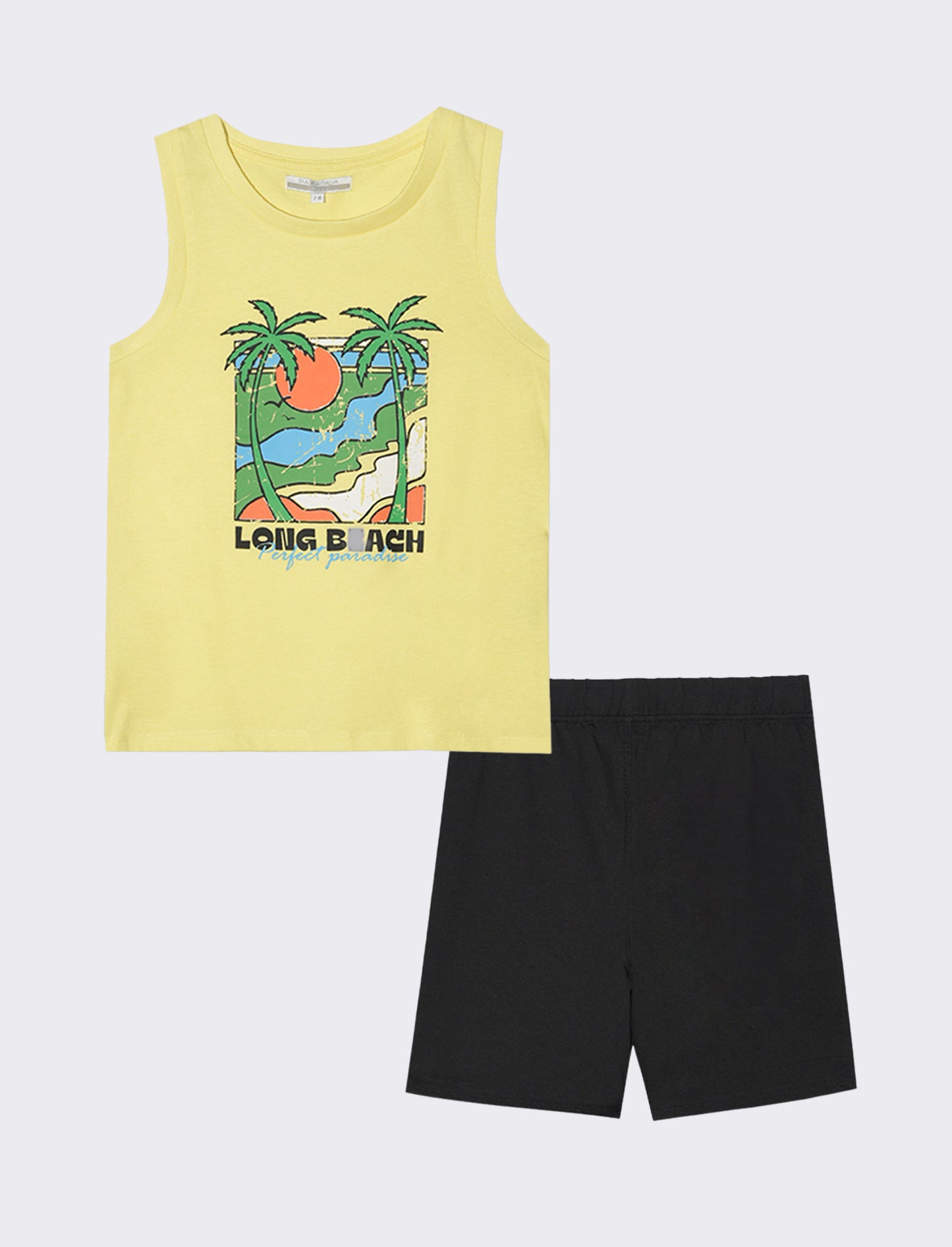 Set due pezzi con canotta da bambino - Giallo limone