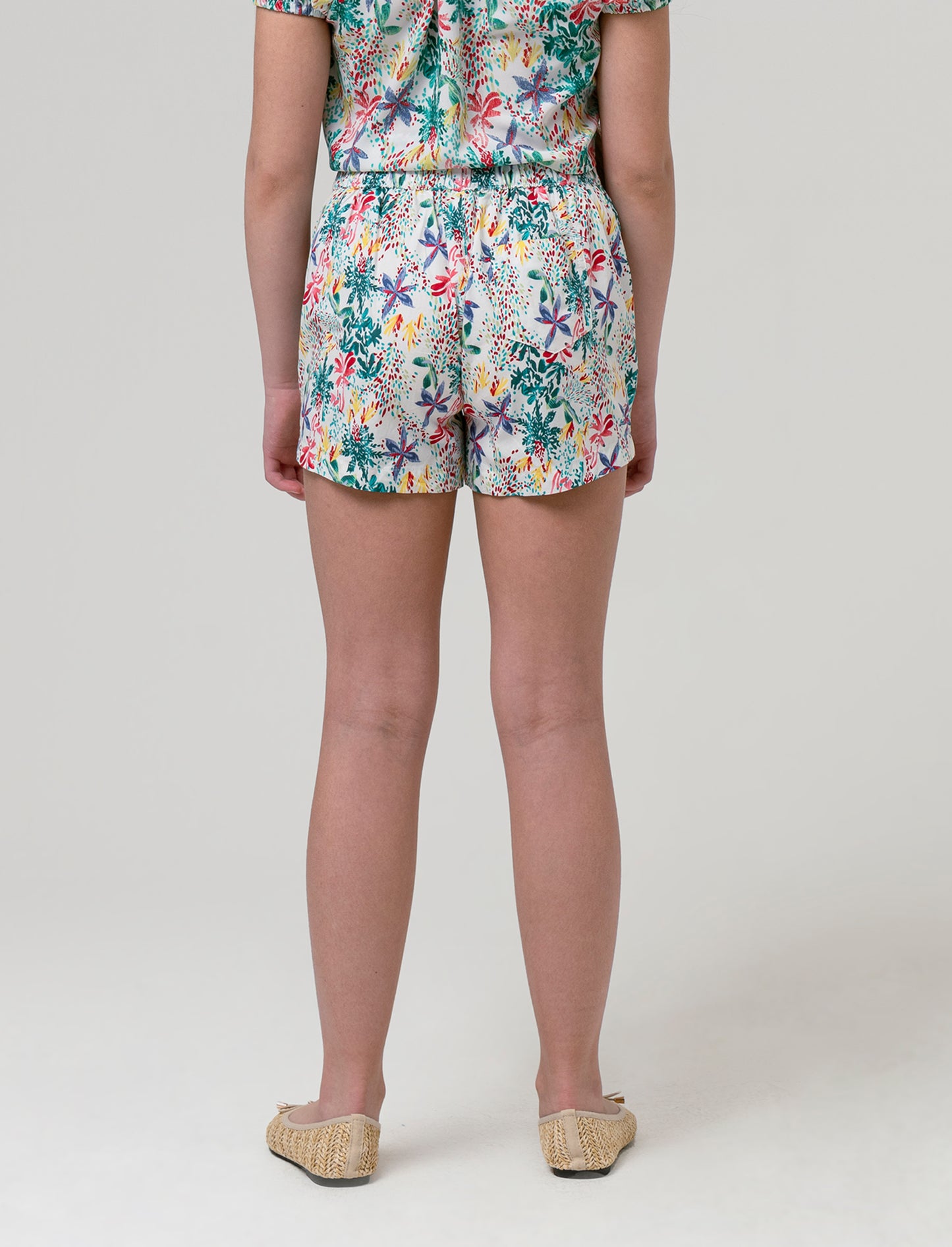 Short in popeline da bambina - Bianco sporco