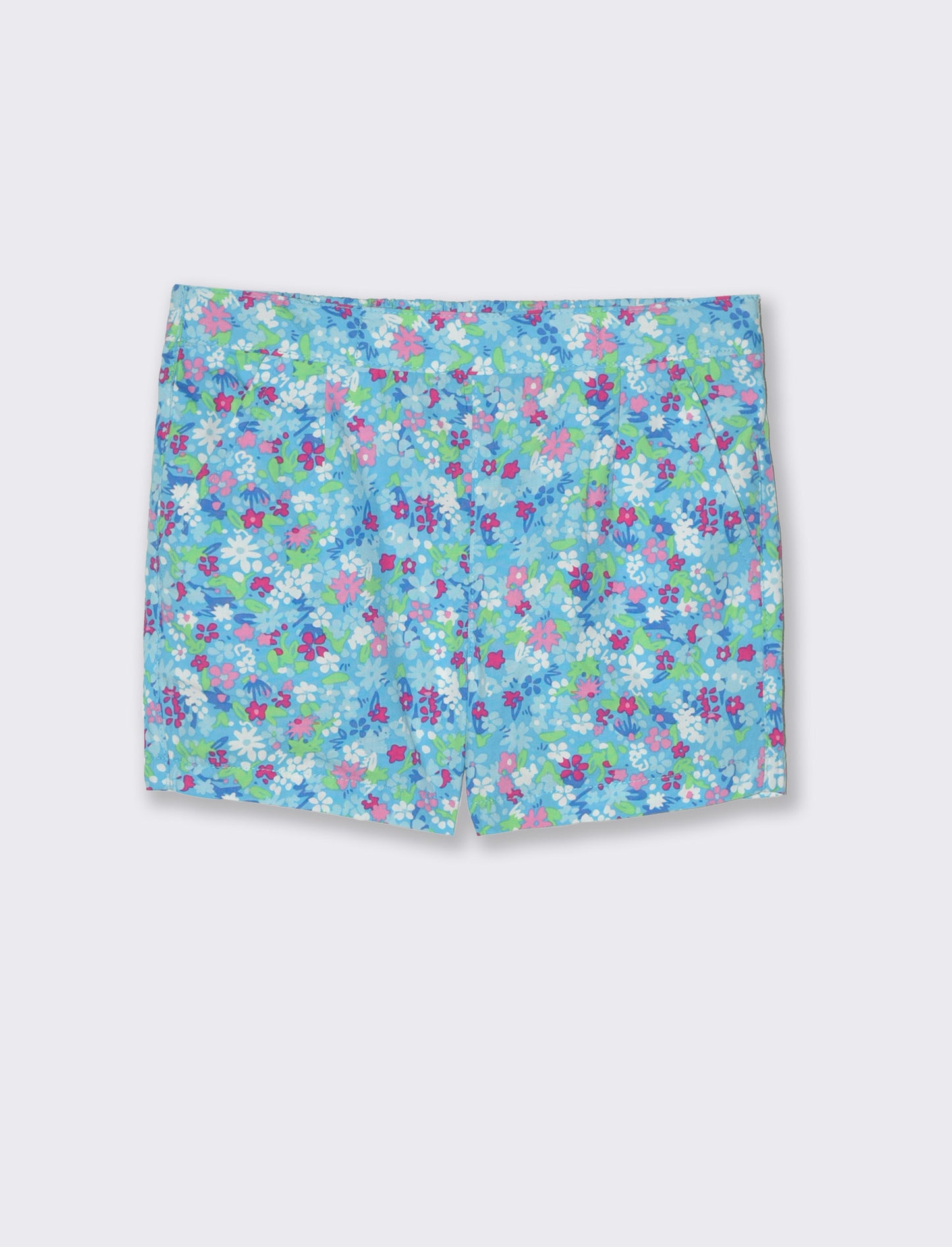 Short in popeline da bambina - Turchese