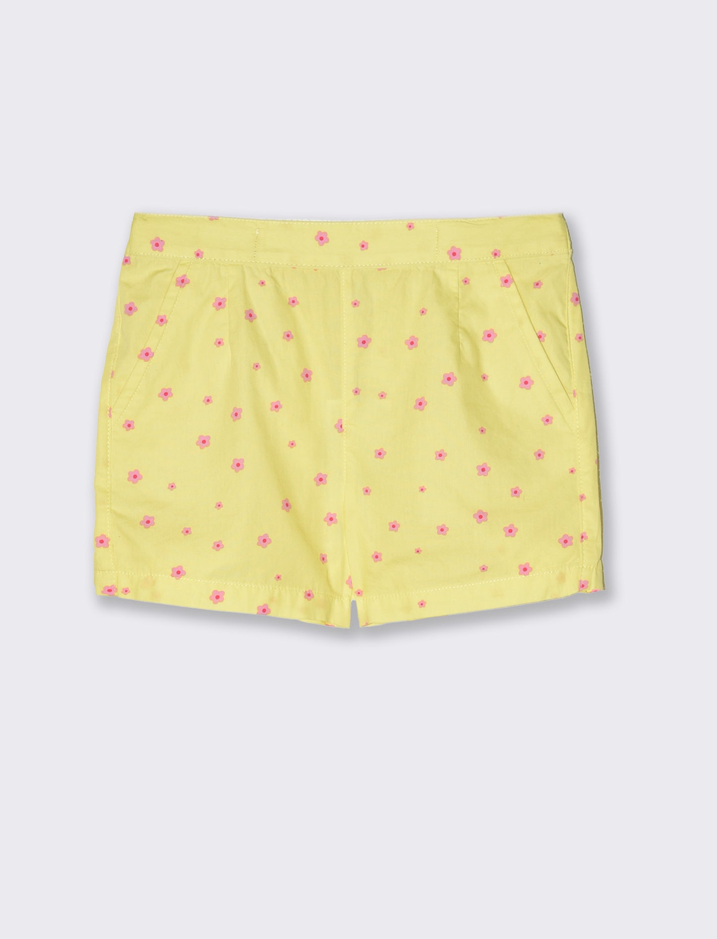 Short in popeline da bambina - Giallo