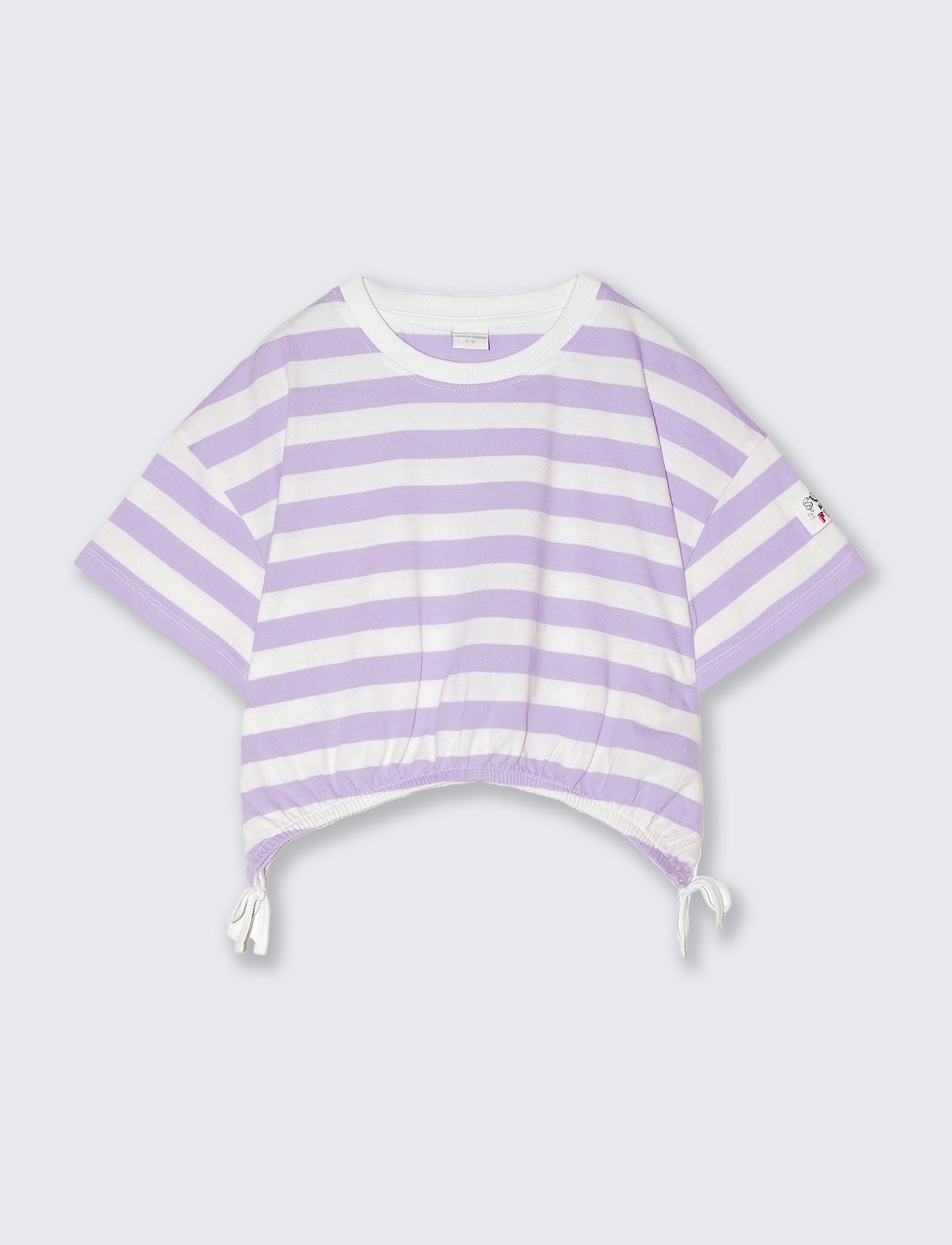 T-shirt a righe da bambina - Lilla