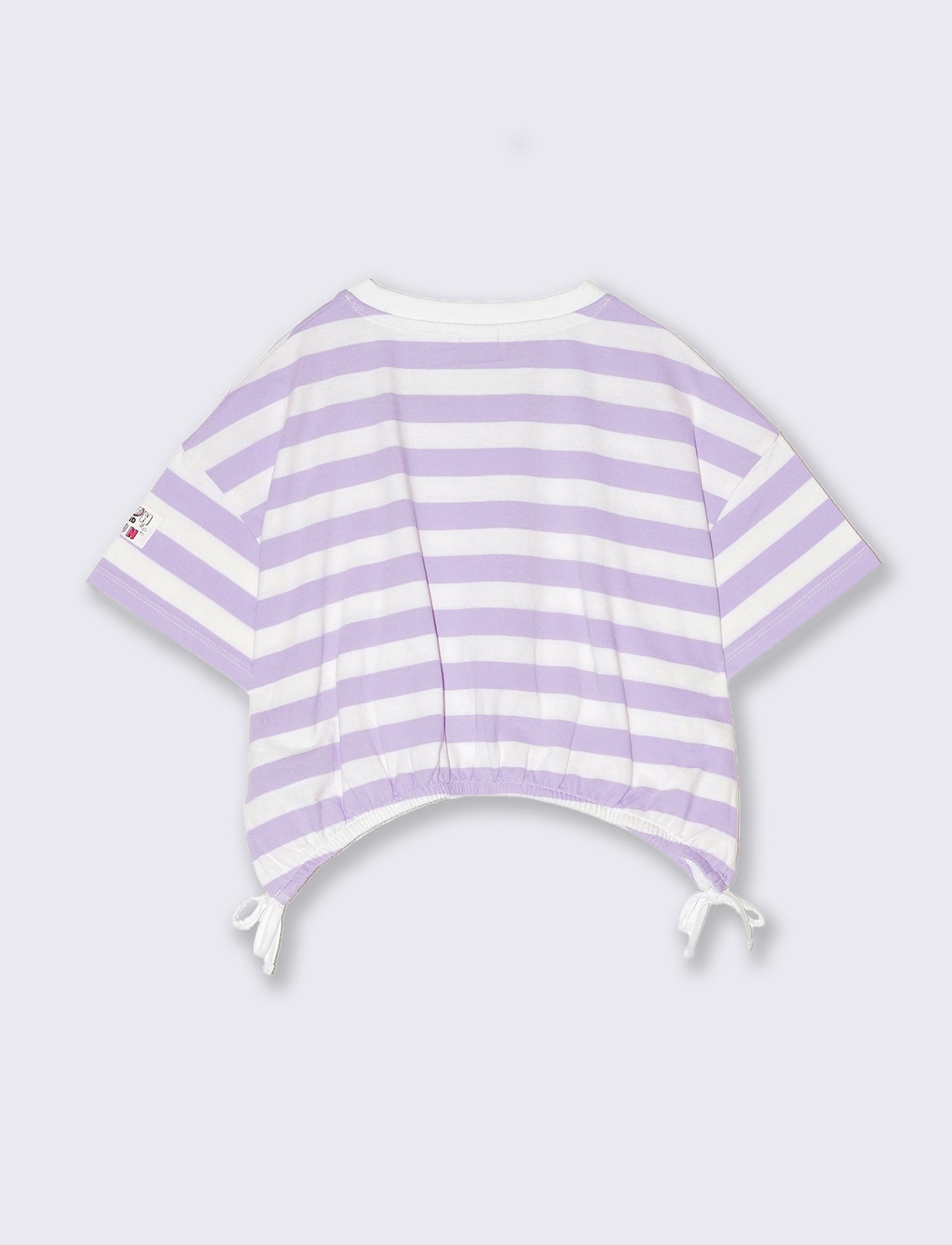 T-shirt a righe da bambina - Lilla