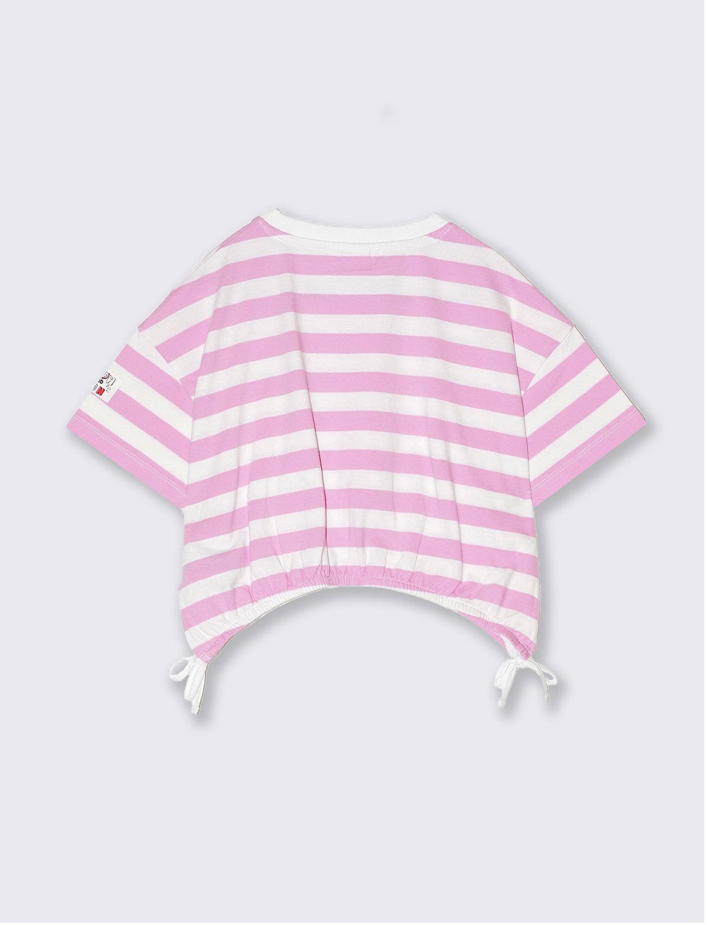 T-shirt a righe da bambina - Rosa