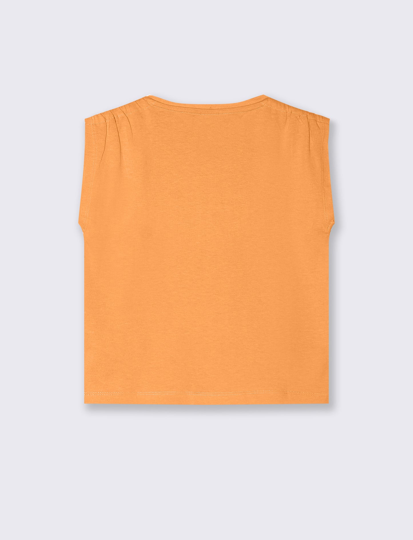 Canotta girocollo bambina. - Arancione