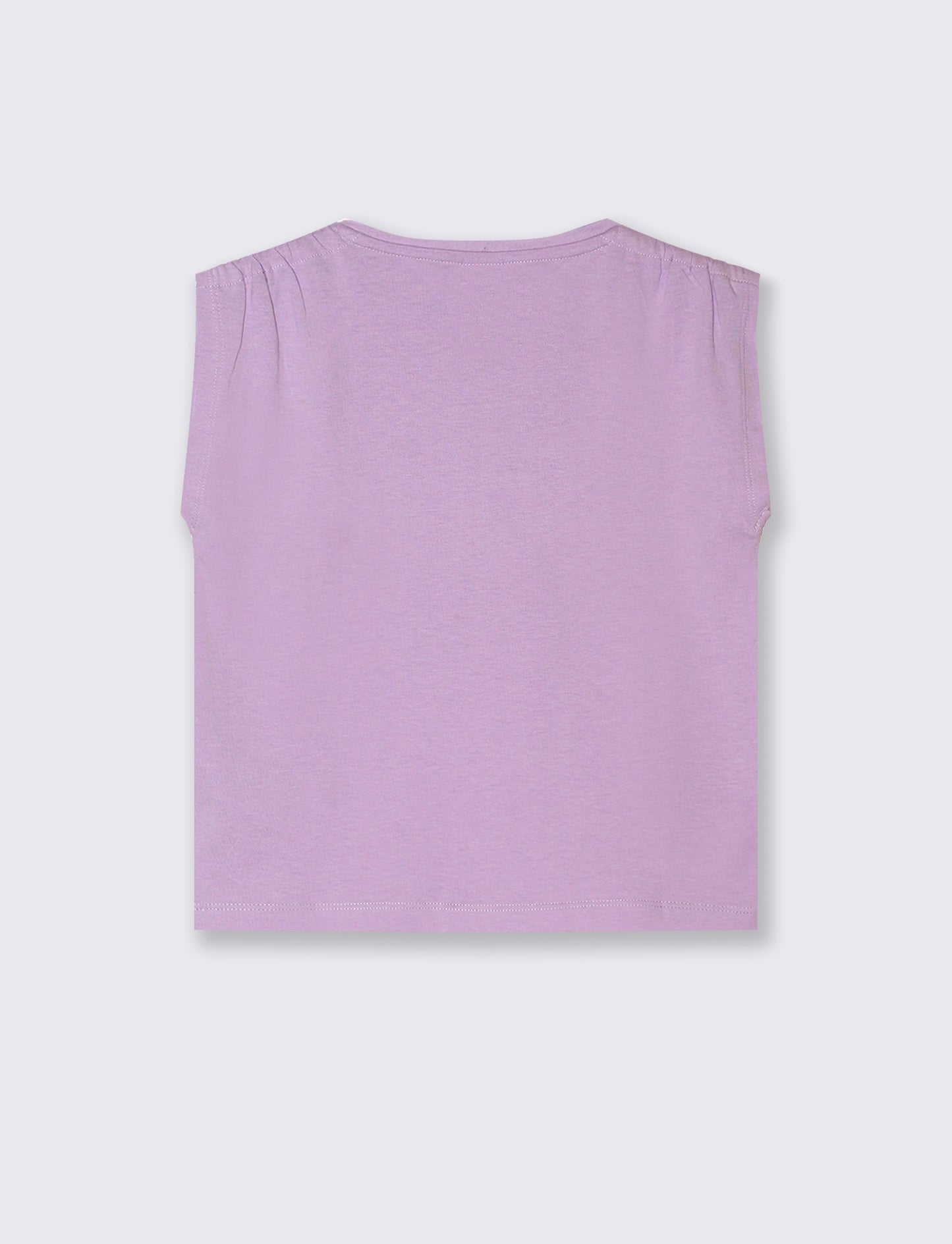 Canotta girocollo bambina. - Lilla