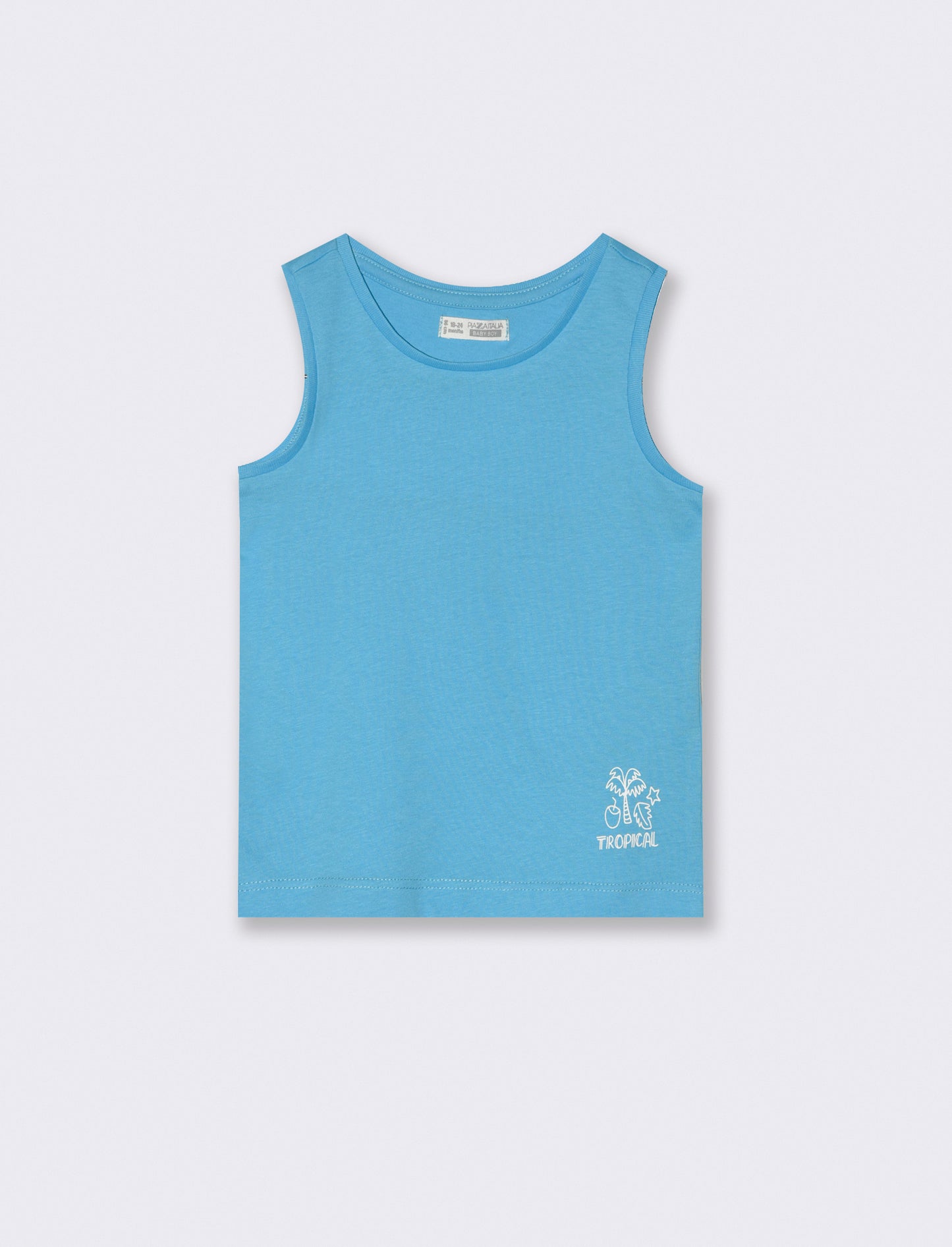 T-shirt girocollo con stampa da neonato - Turchese