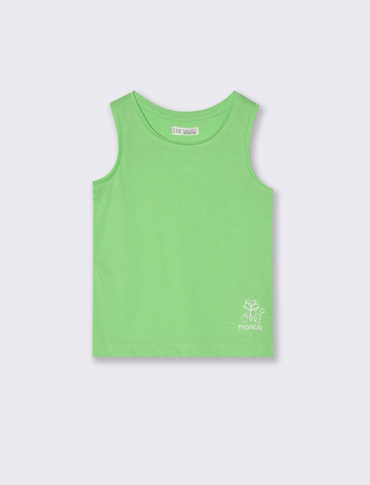 T-shirt girocollo con stampa da neonato - Verde mela