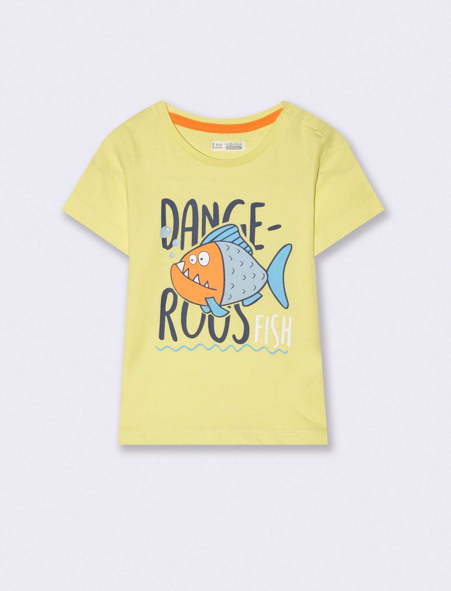 T shirt girocollo con stampa da neonato - Giallo limone