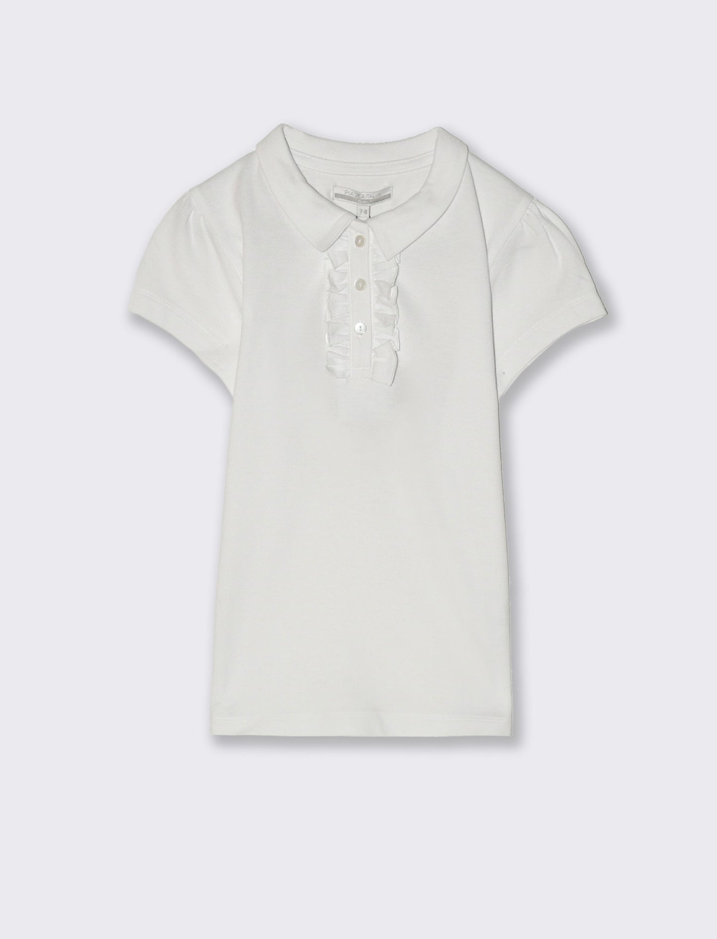Polo in piquet da bambina - Bianco