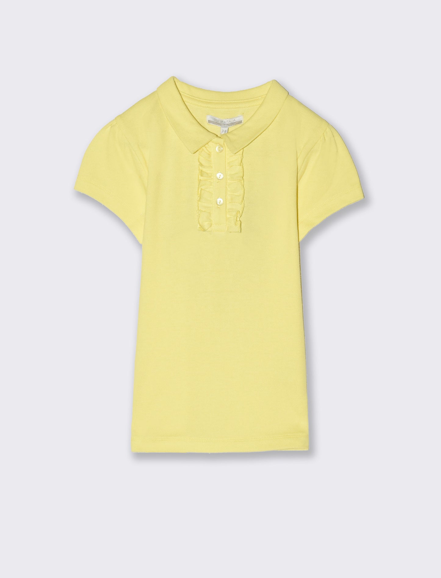 Polo in piquet da bambina - Giallo limone