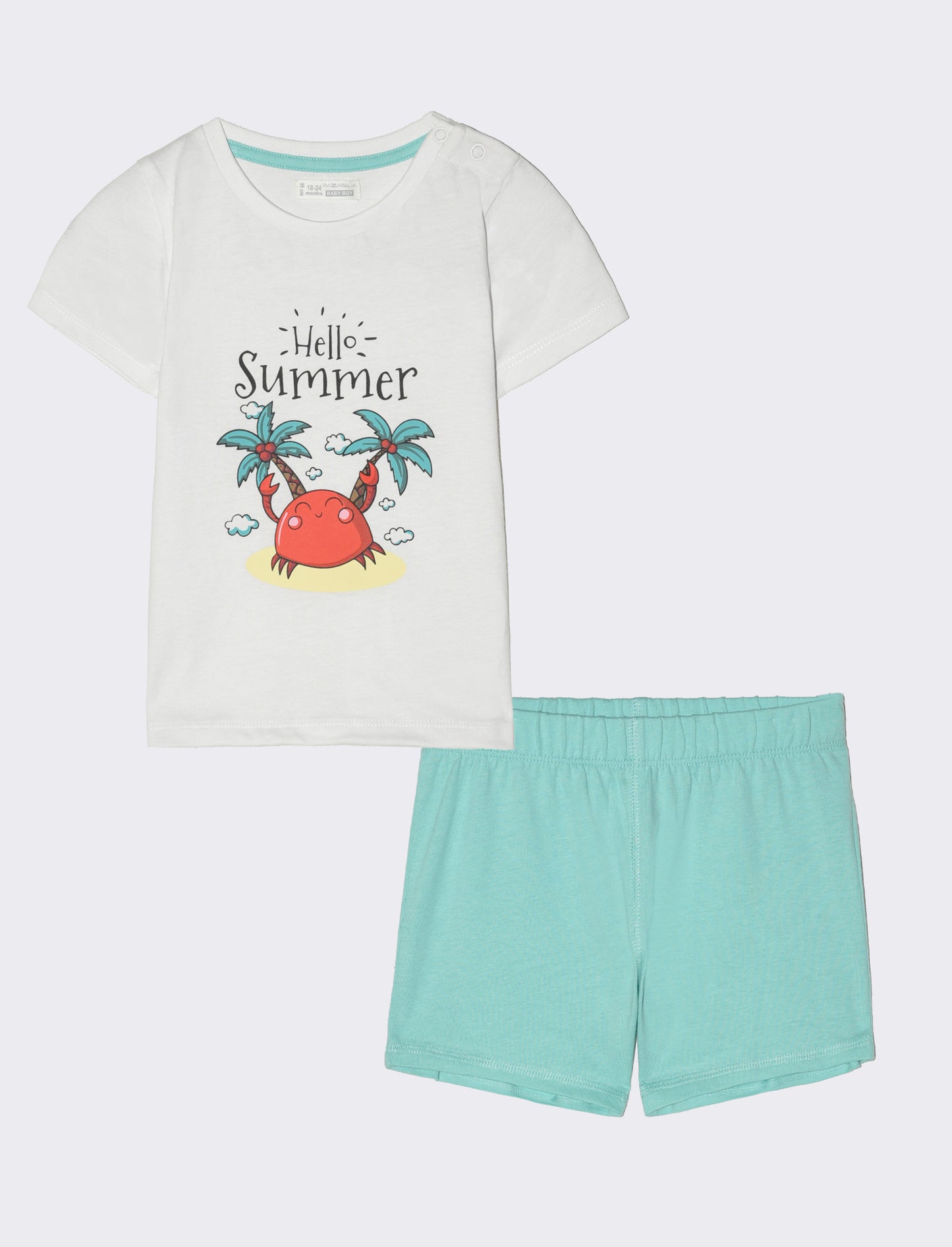 Completo maglietta e shorts da neonato - Bianco