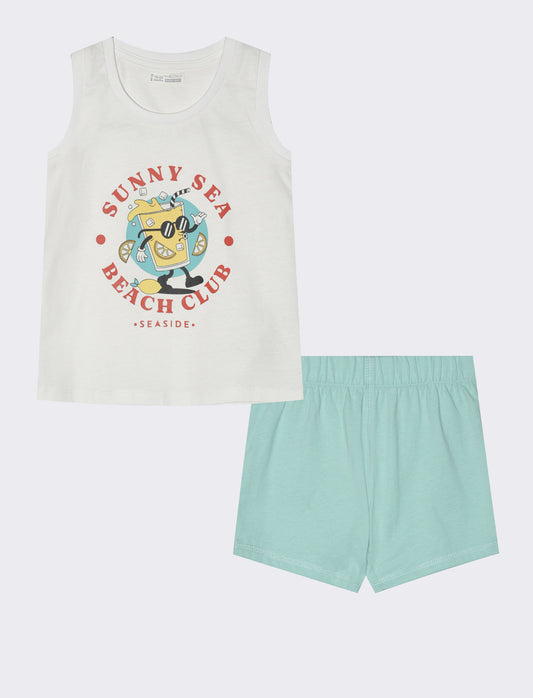 Completo canotta e shorts da neonato - Bianco