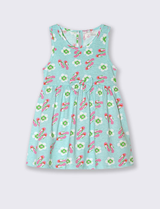 baby girl's printed dress for every occasion - Green