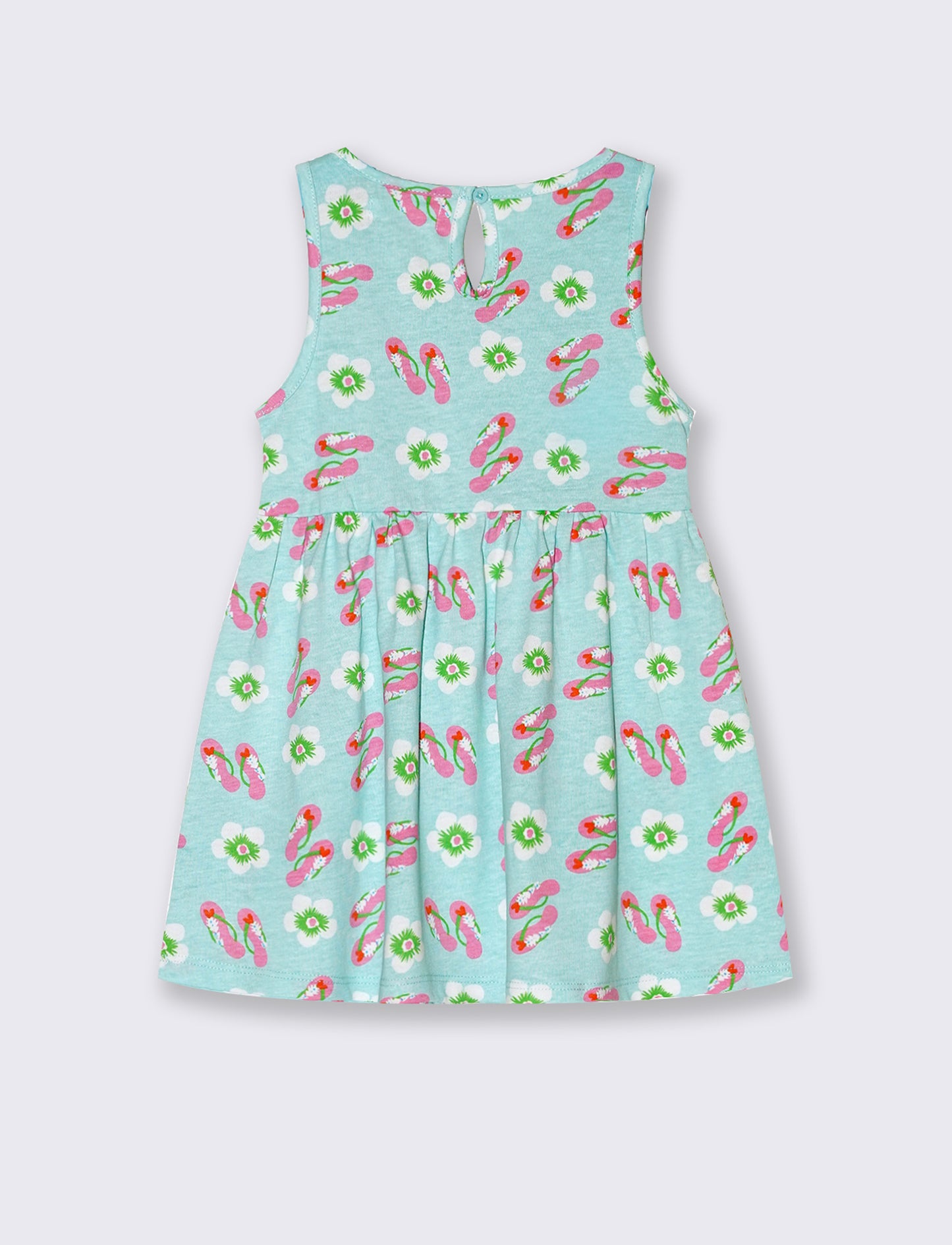 Abito stampato da neonata - Verde acqua