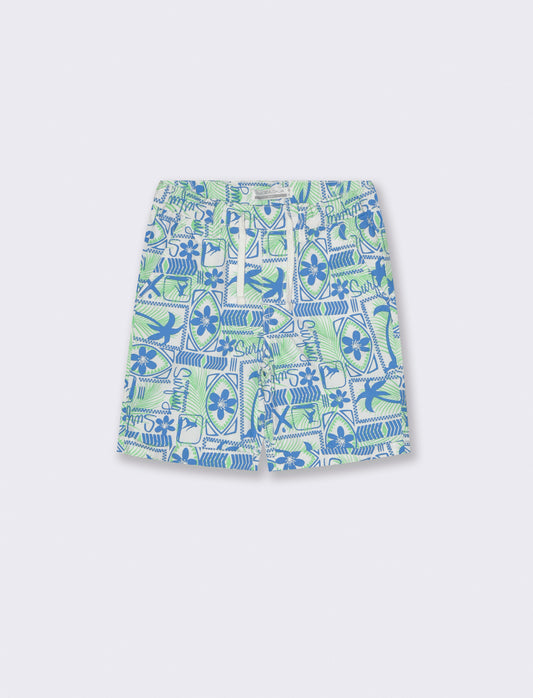 Short stampato da bambino - Bianco