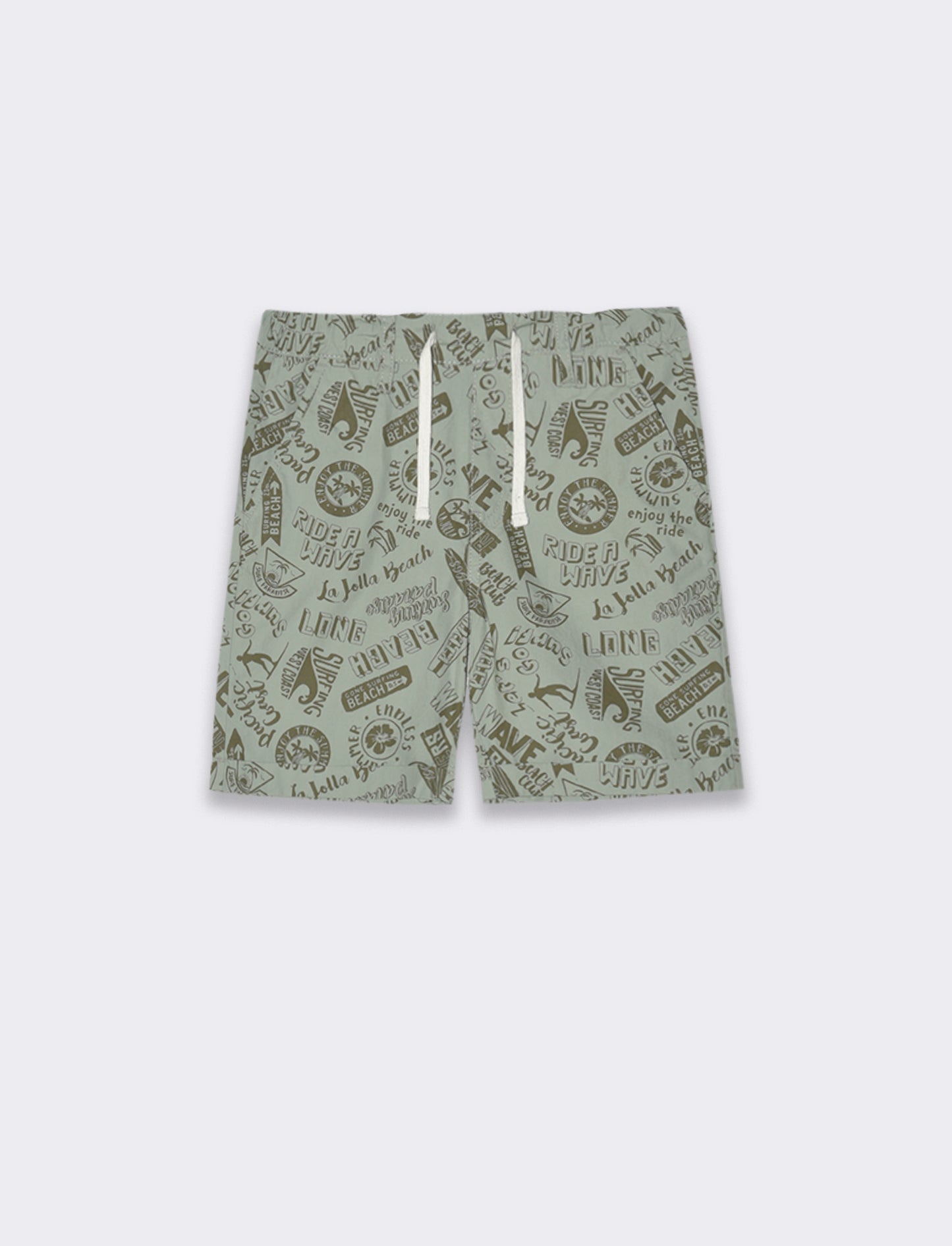 Short stampato da bambino - Verde salvia