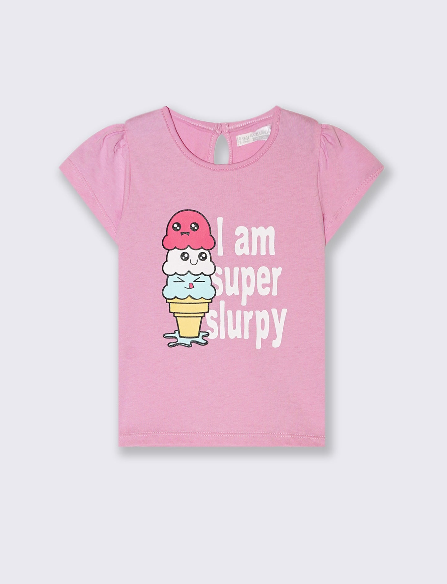 Maglia manica corta con stampa da neonata - Rosa