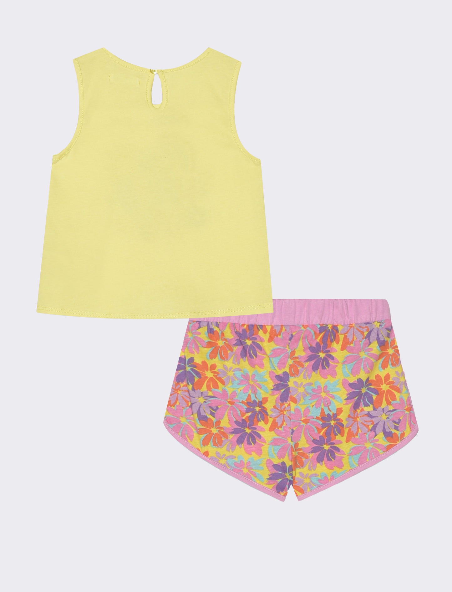 Completo canotta e shorts da neonata - Giallo limone