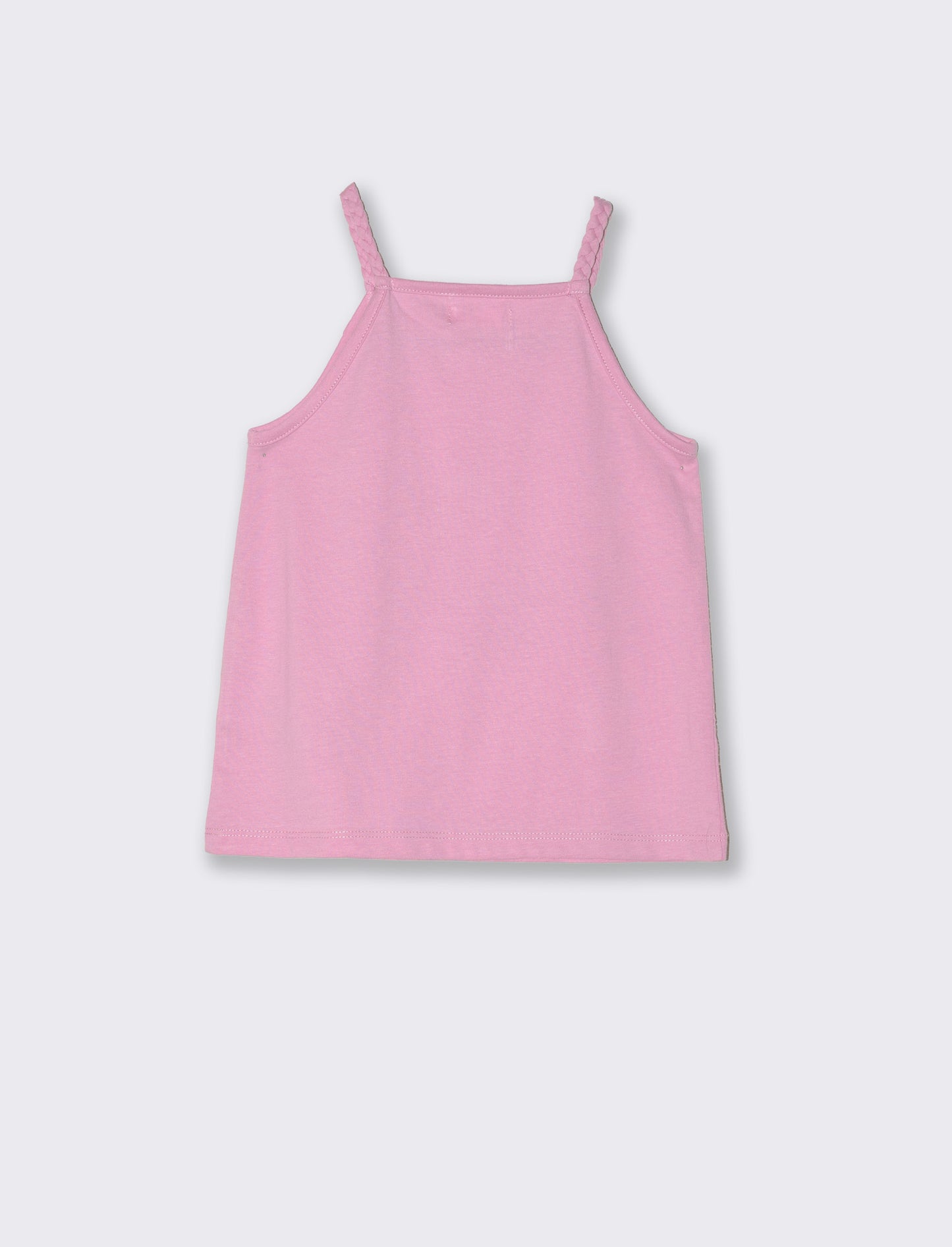 Canotta con treccina da neonata - Rosa