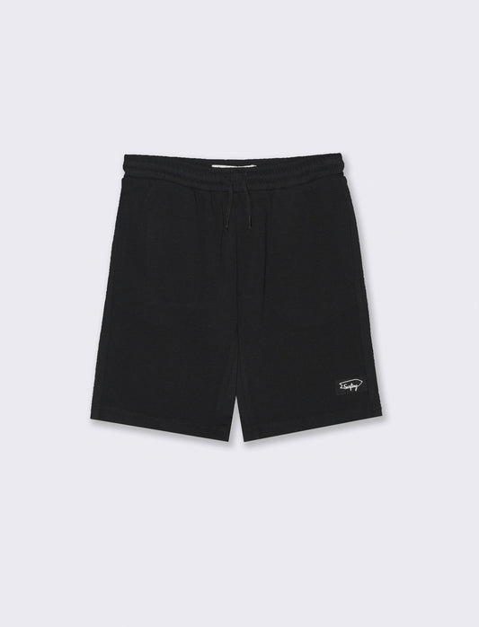 Bermuda in felpa lavorata da bambino - Nero