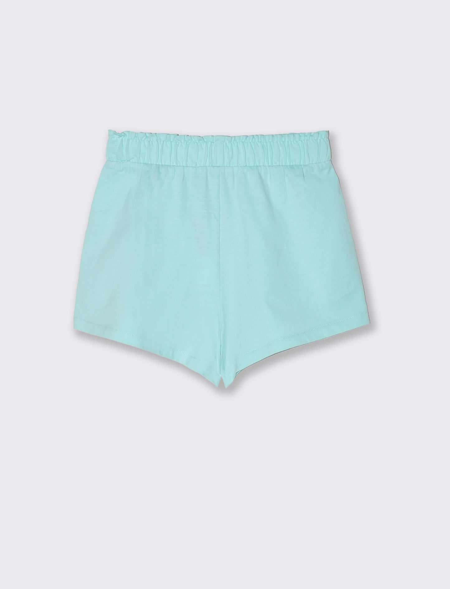 Shorts in cotone con elastico da bambina - Verde acqua