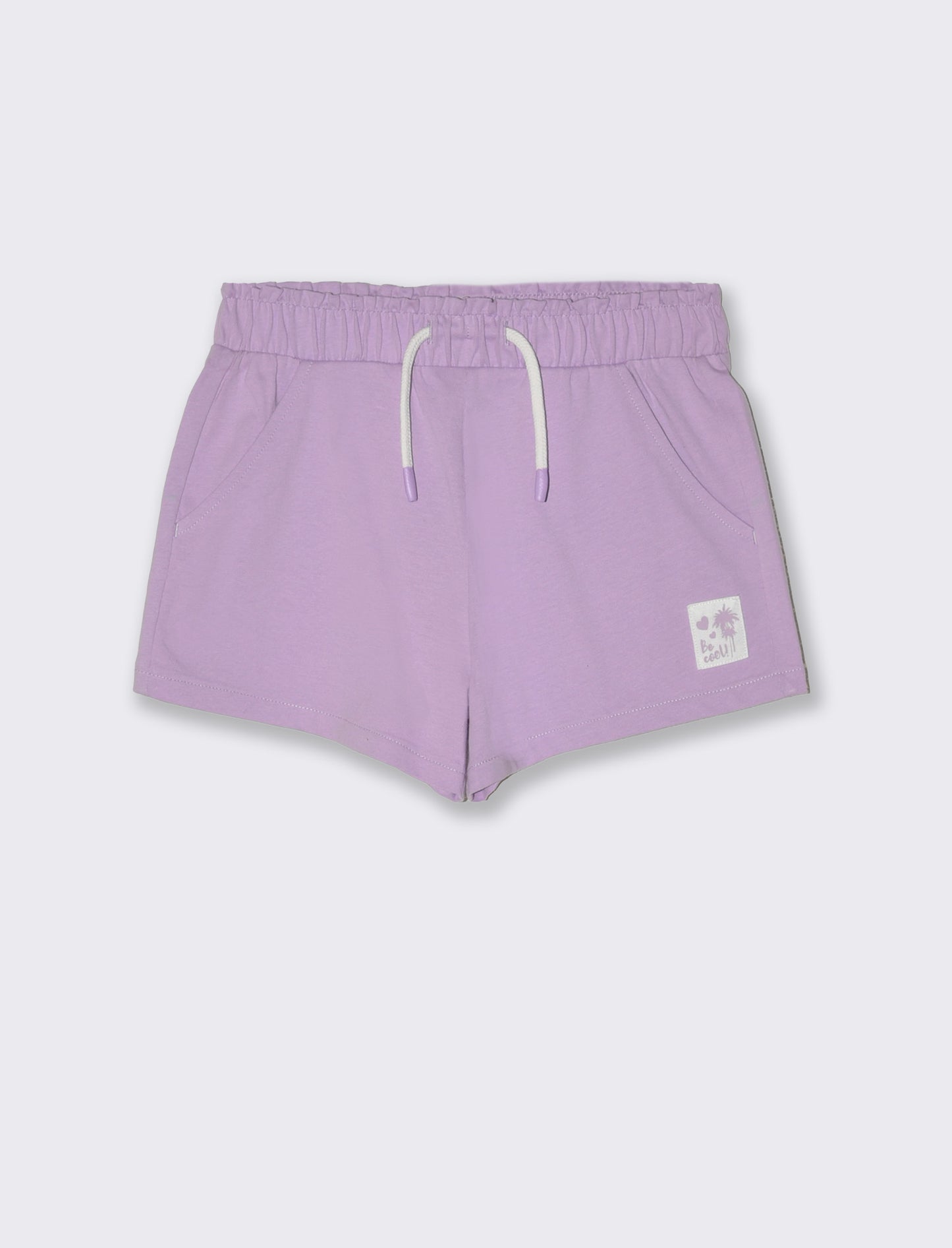 Shorts in cotone con elastico da bambina - Lilla