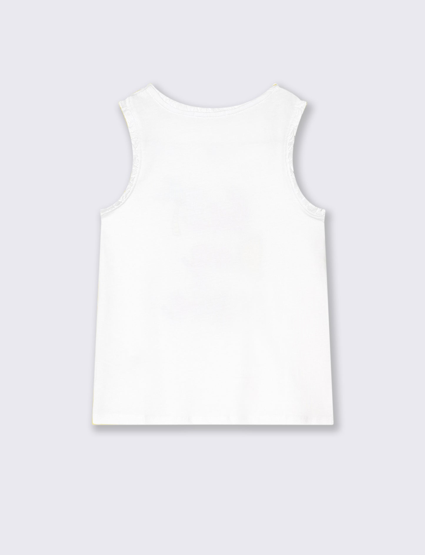 Canotta in cotone piccole rouches da bambina - Bianco