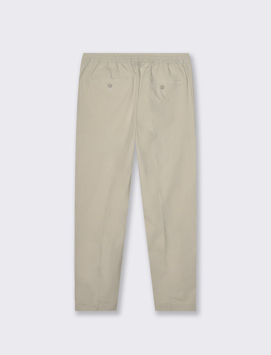Pantaloni chino jogger in popelin stretch da uomo - Sabbia