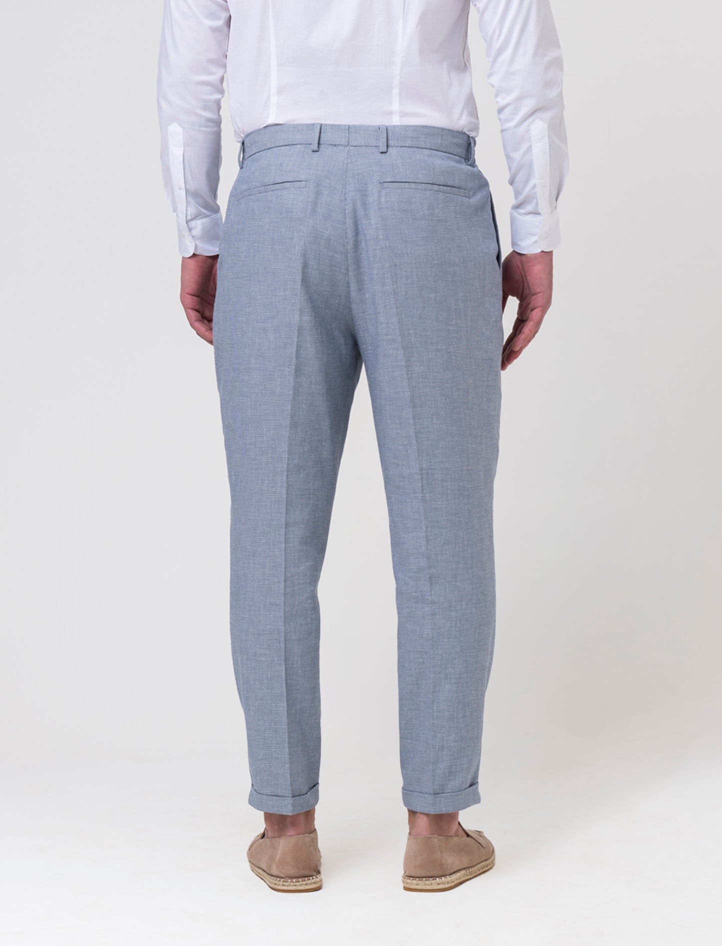 Pantaloni chino in popelin stretch da uomo - Blu