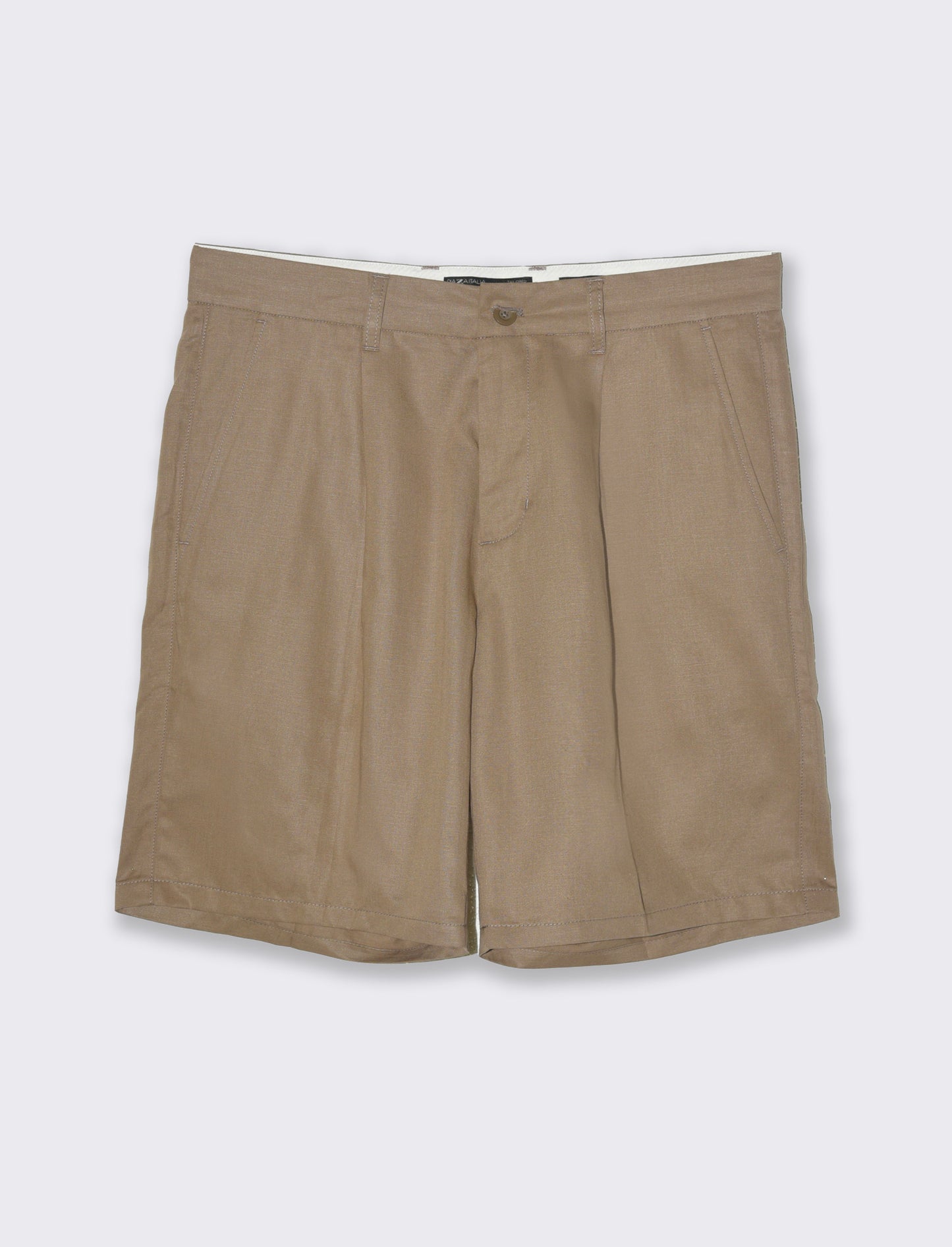 Bermuda chino relaxed fit in misto lino da uomo - Grigio tortora