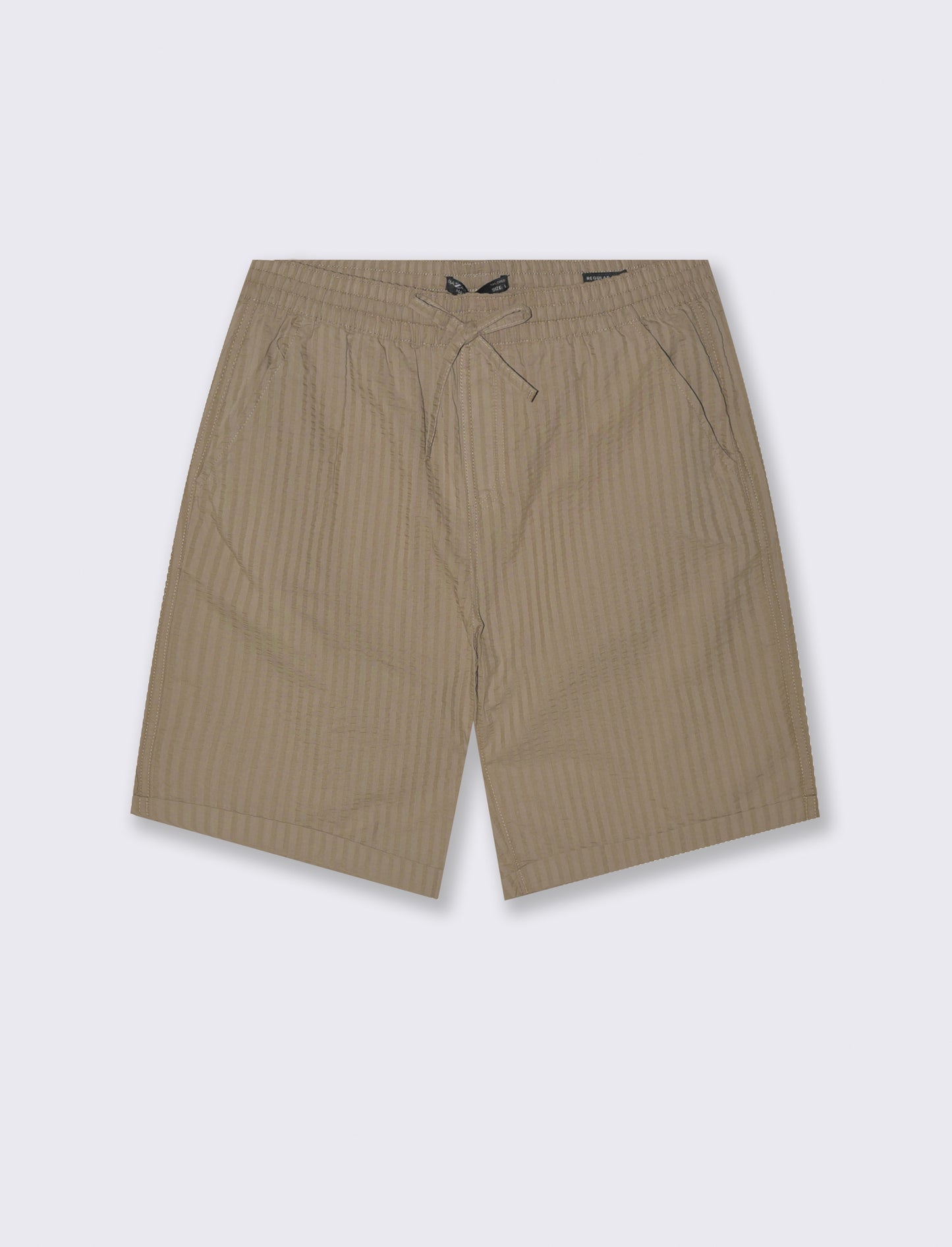 Bermuda jogger in seersucker da uomo - Grigio tortora