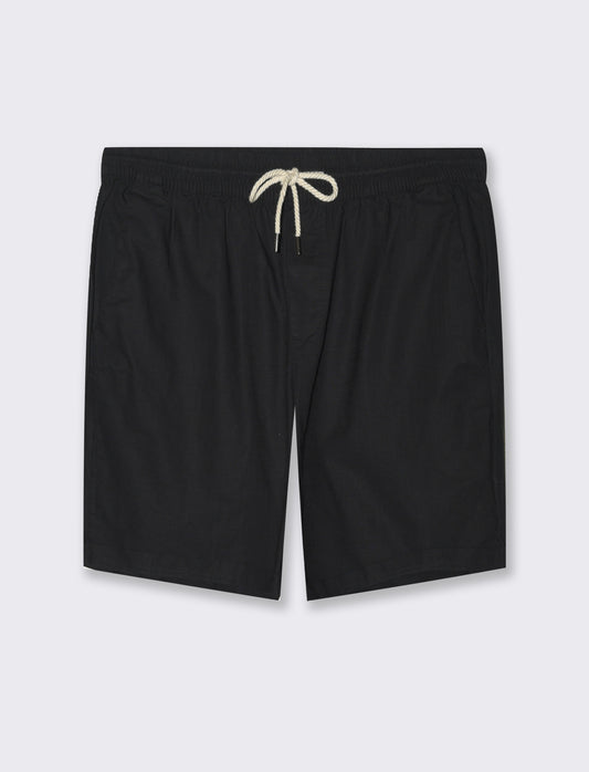 Bermuda jogger tessuto slub da uomo - Nero