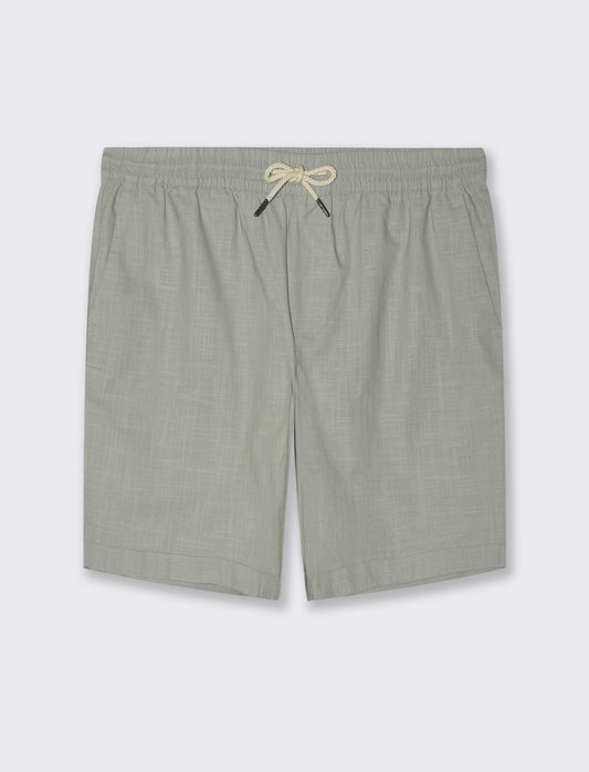 Bermuda jogger tessuto slub da uomo - Verde